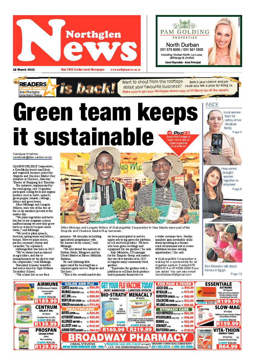 Northglen News 18 March 2022 page 1