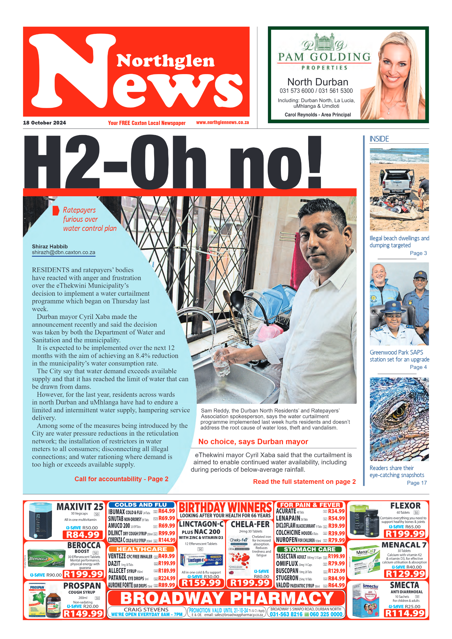 Northglen News 18 October 2024 page 1