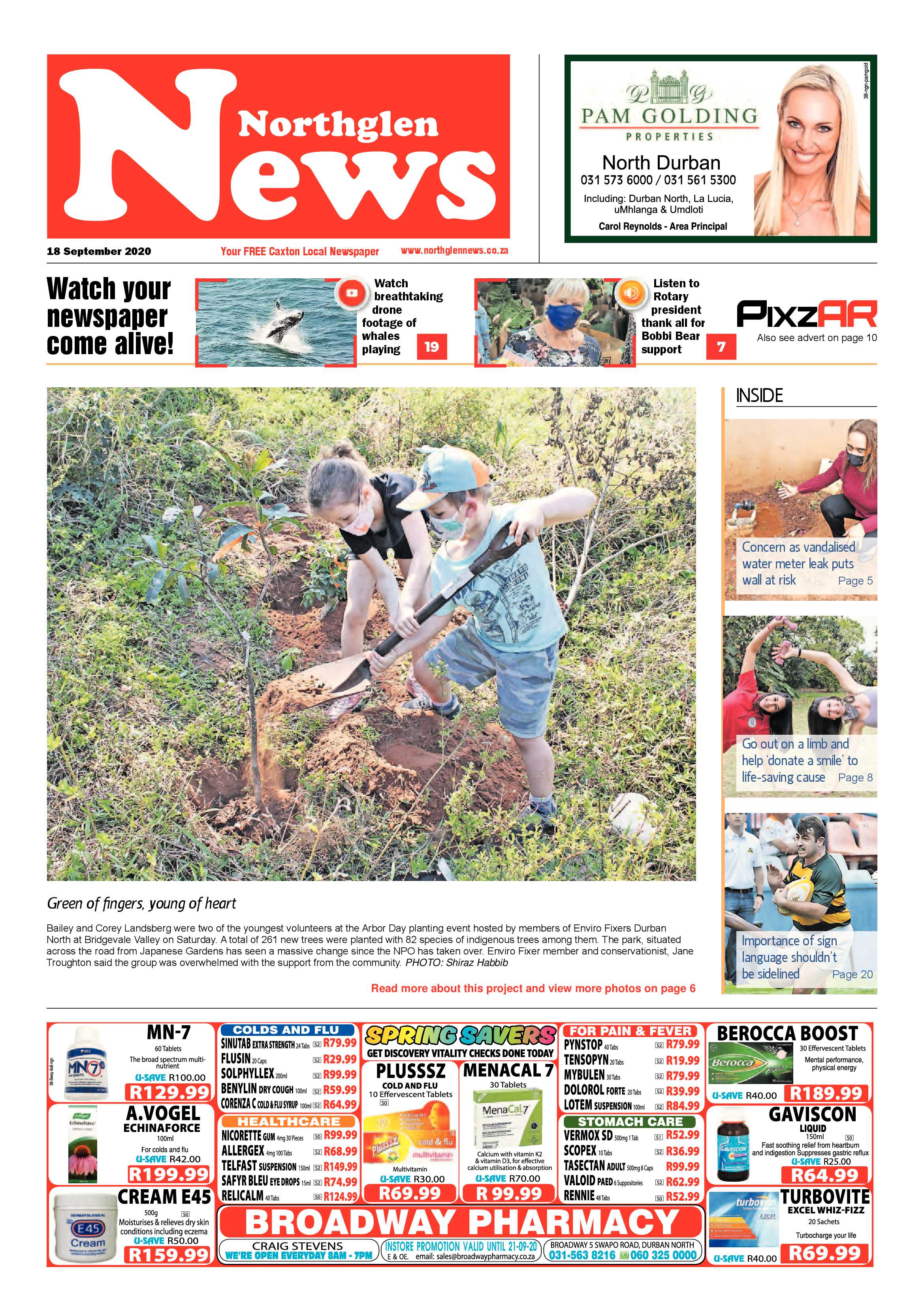 Northglen News 18 September 2020 page 1