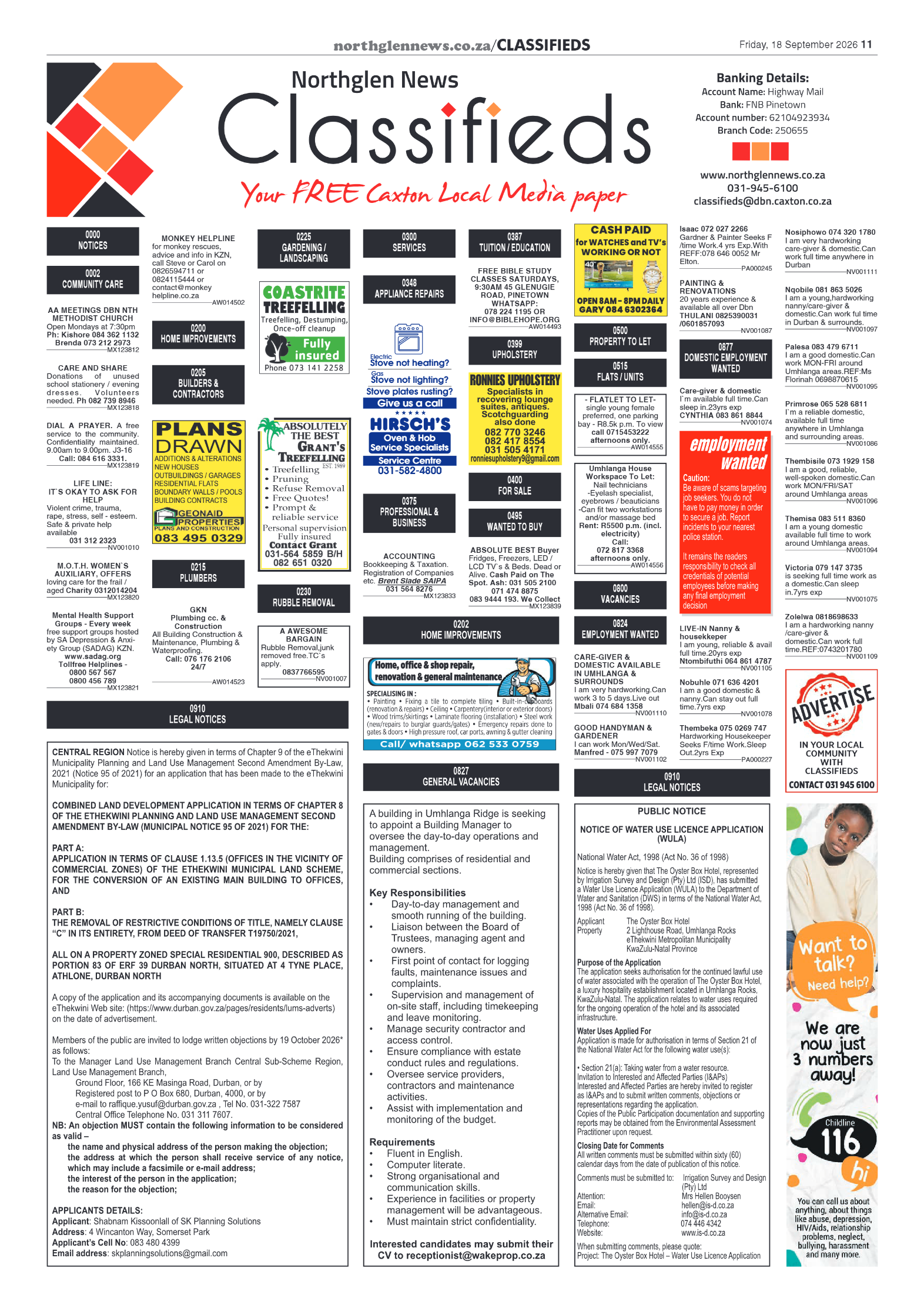 Northglen News 18 September 2026 page 11