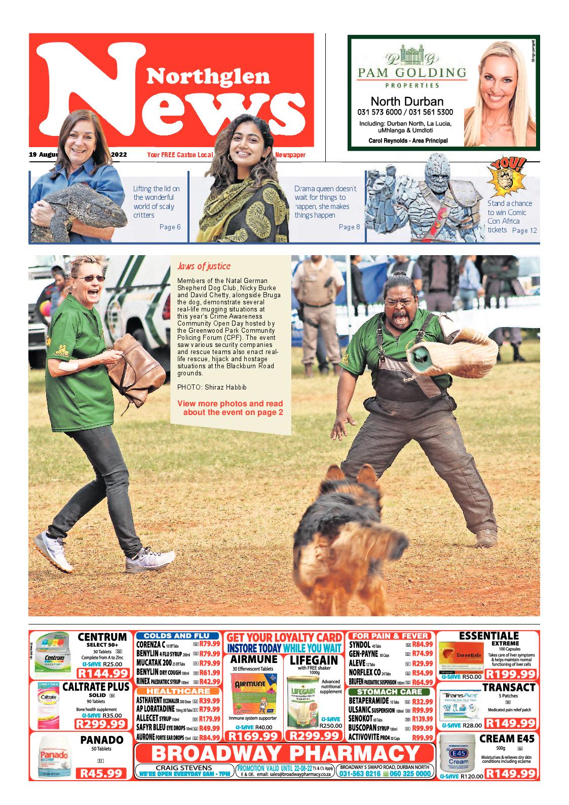 Northglen News 19 August 2022 page 1