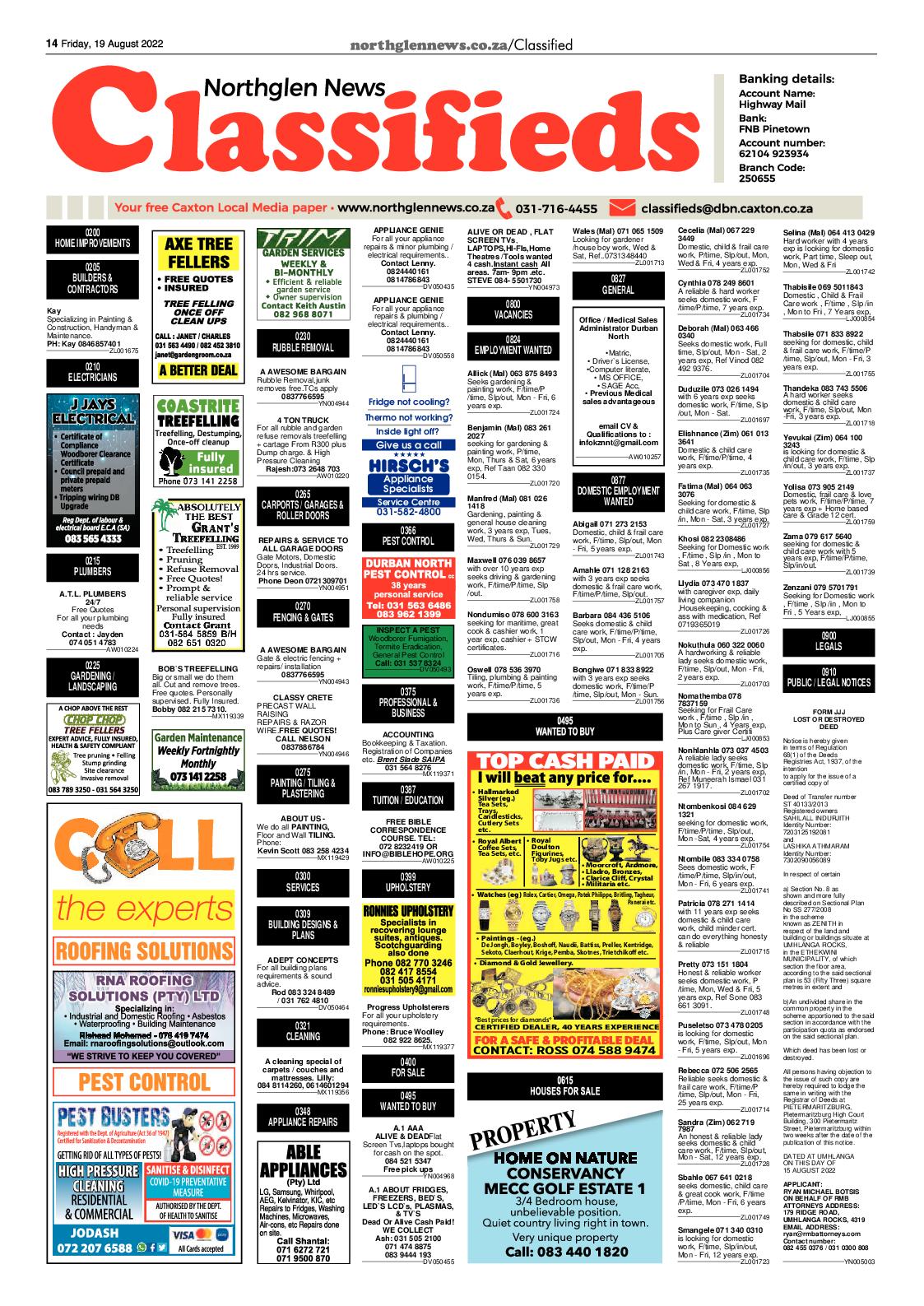 Northglen News 19 August 2022 page 14