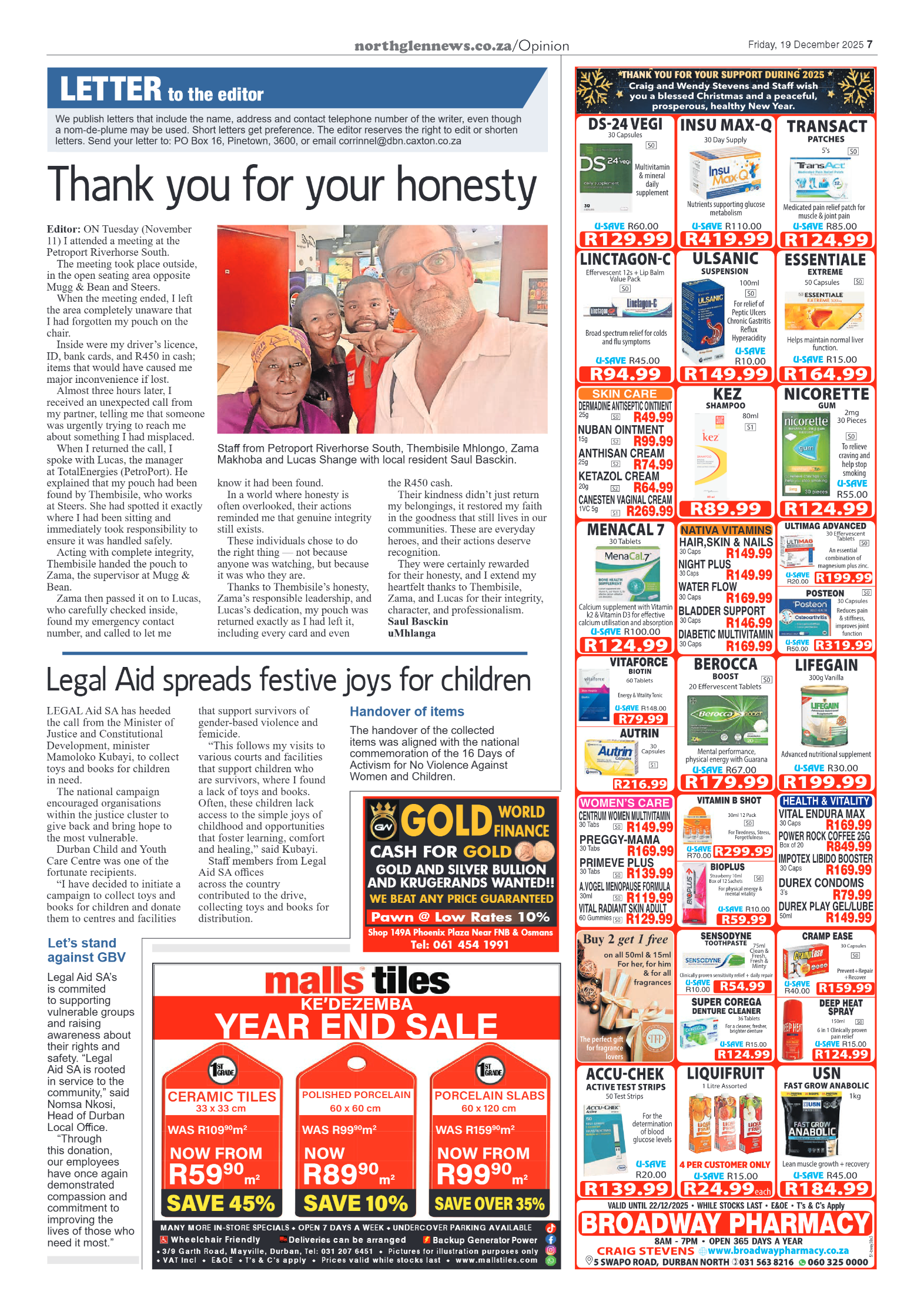 Northglen News 19 December 2025 page 7