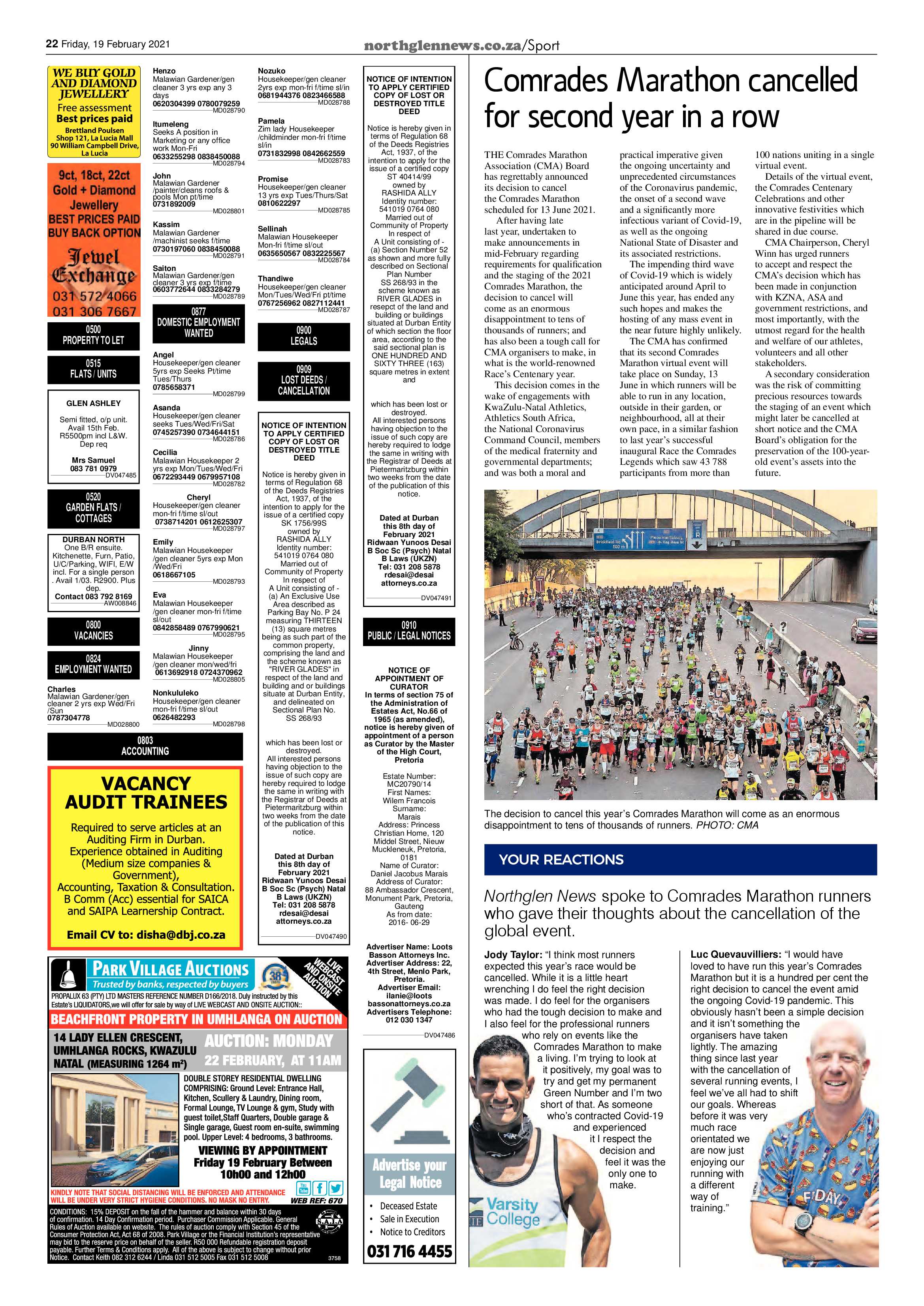 Northglen News 19 February 2021 page 22
