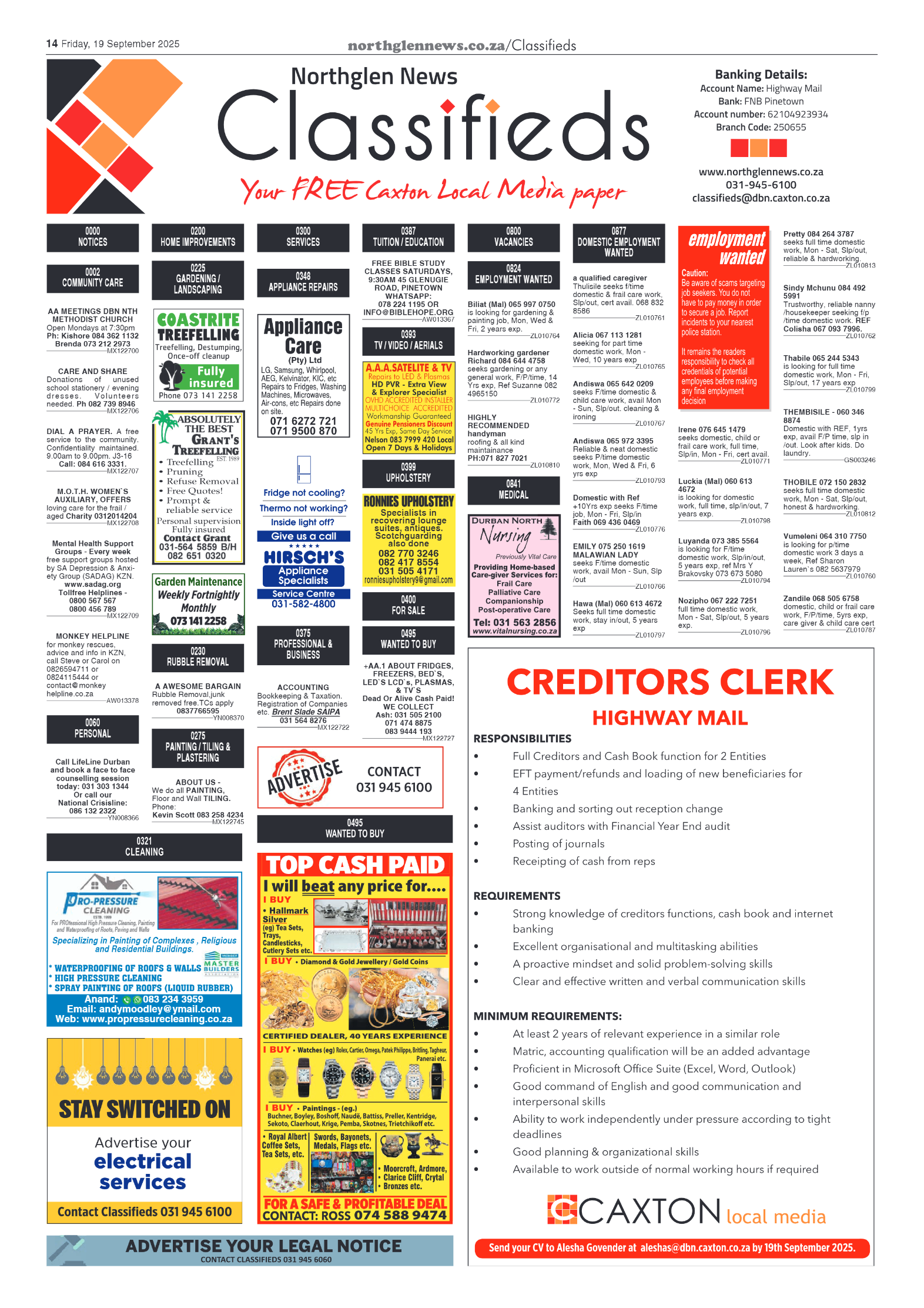 Northglen News 19 September 2025 page 14