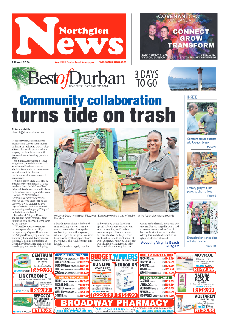 Northglen News 1 March 2024 page 1