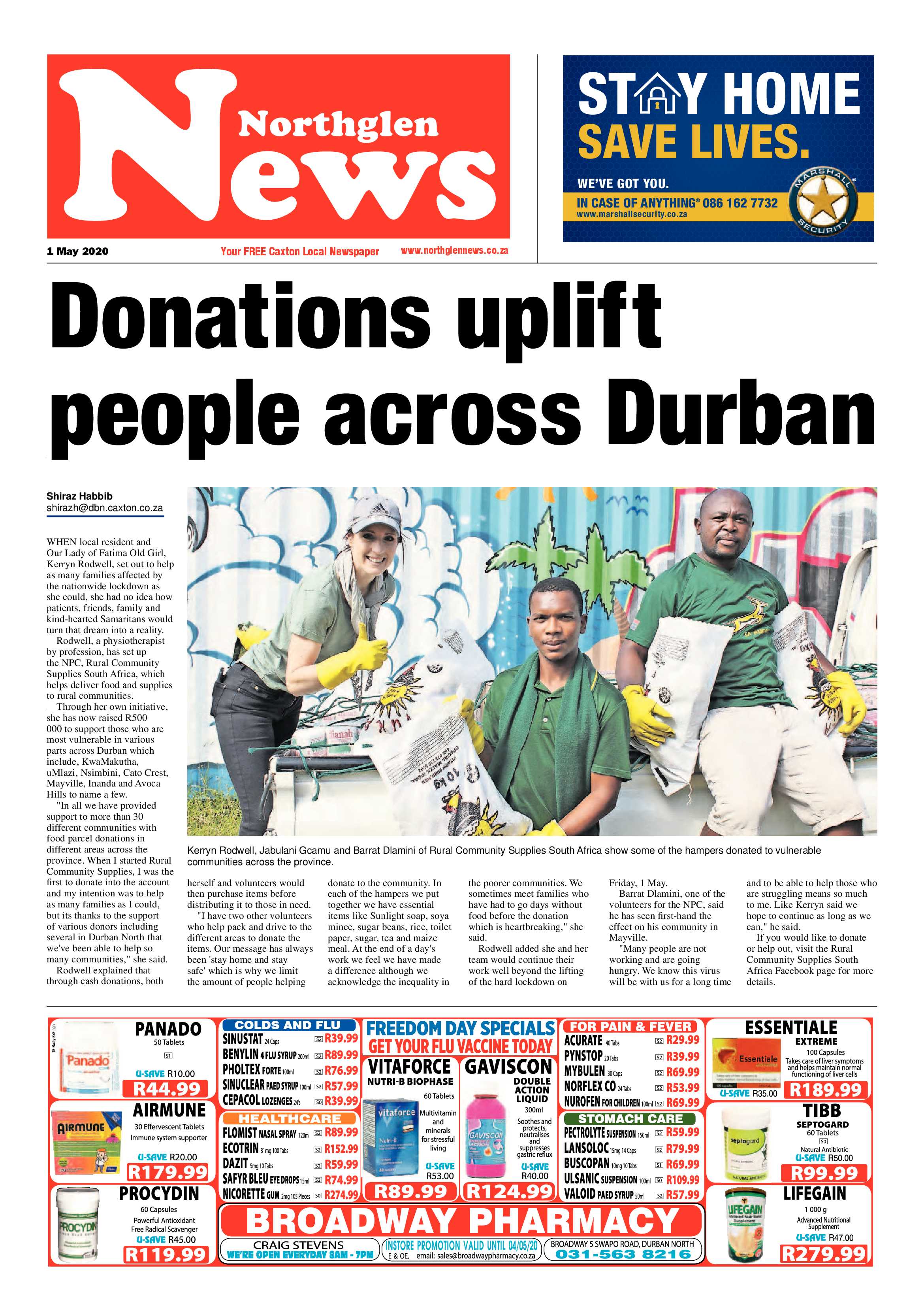 Northglen News 1 May 2020 page 1