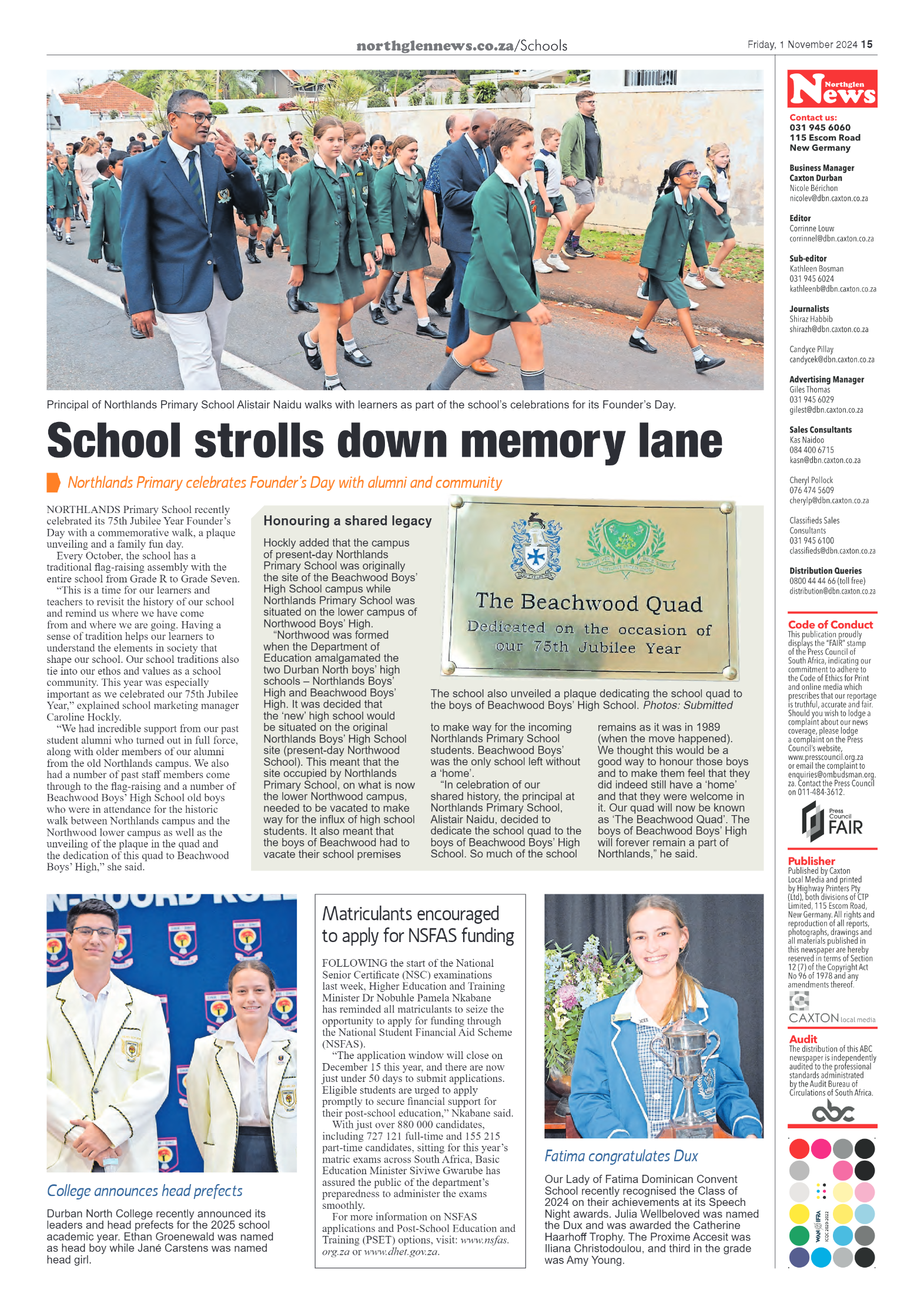 Northglen News 1 November 2024 page 15