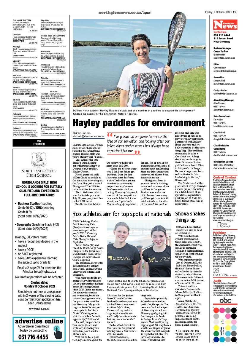 Northglen News 1 October 2021 page 19