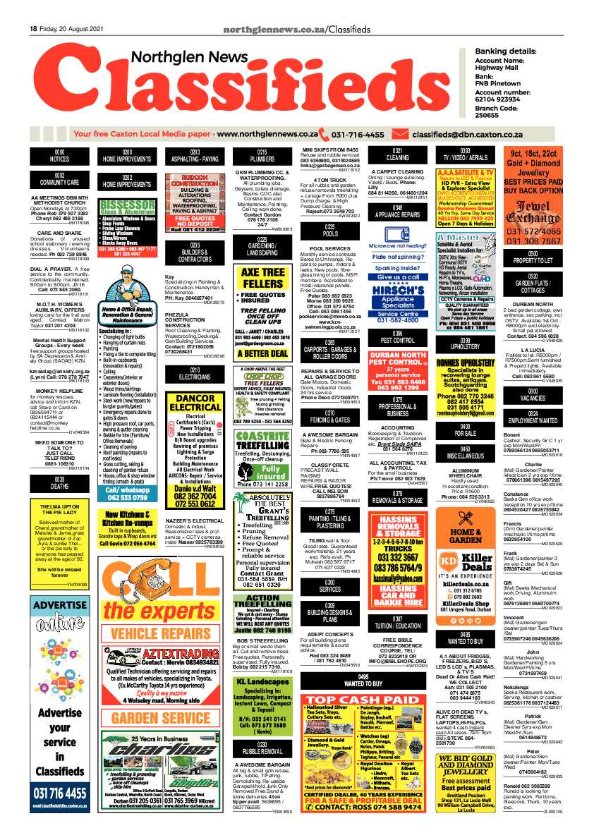 Northglen News 20 August 2021 page 18
