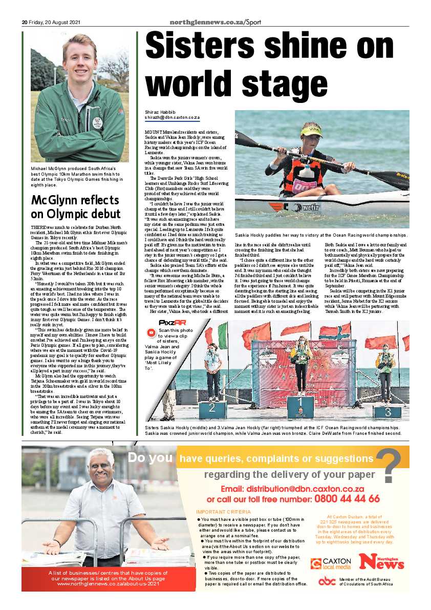 Northglen News 20 August 2021 page 20