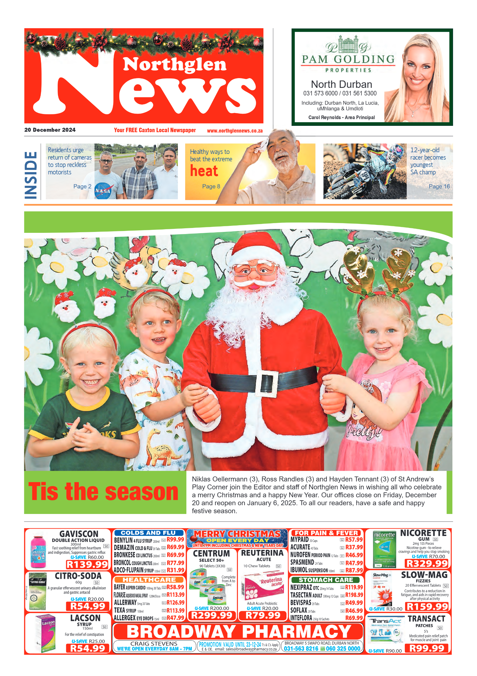 Northglen News 20 December 2024 page 1