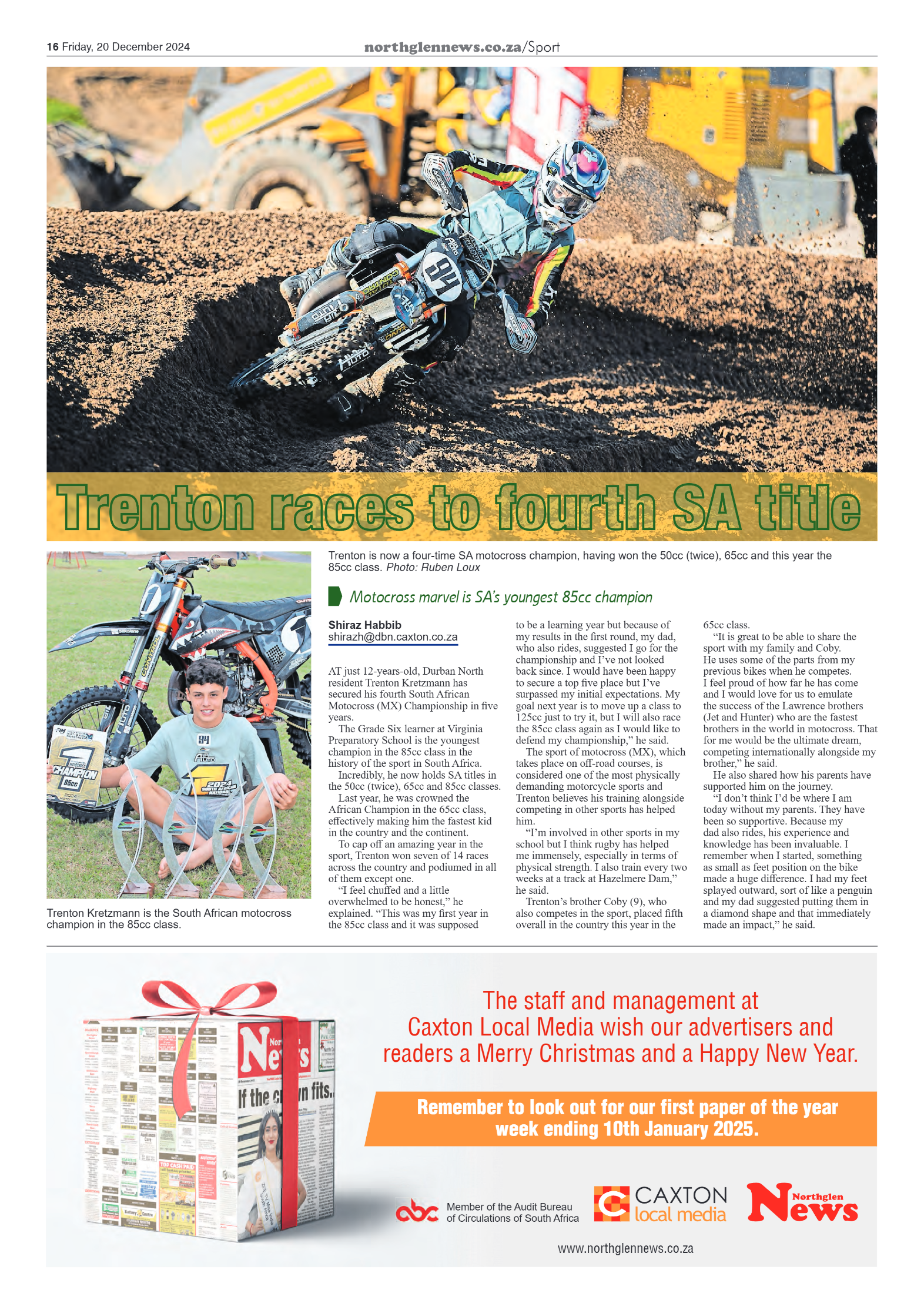 Northglen News 20 December 2024 page 16