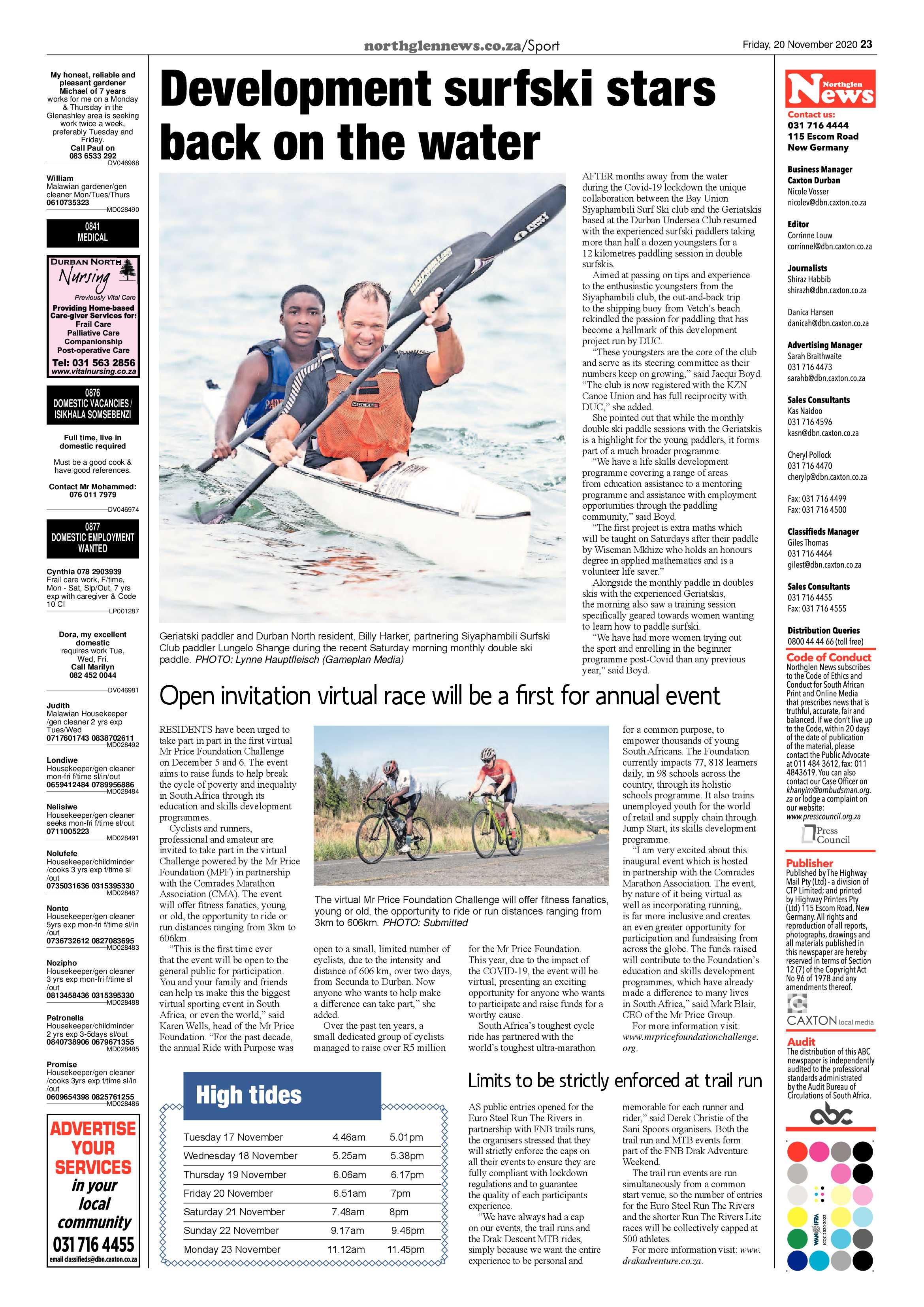 Northglen News 20 November 2020 page 23