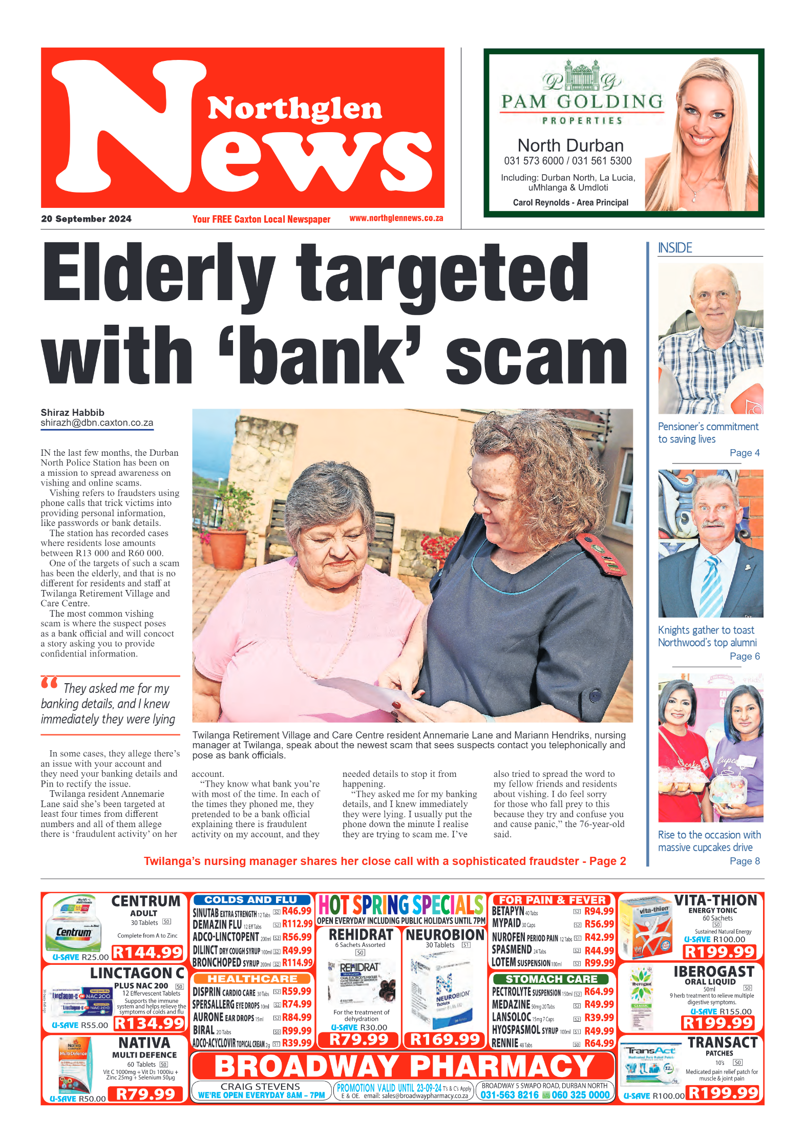 Northglen News 20 September 2024 page 1