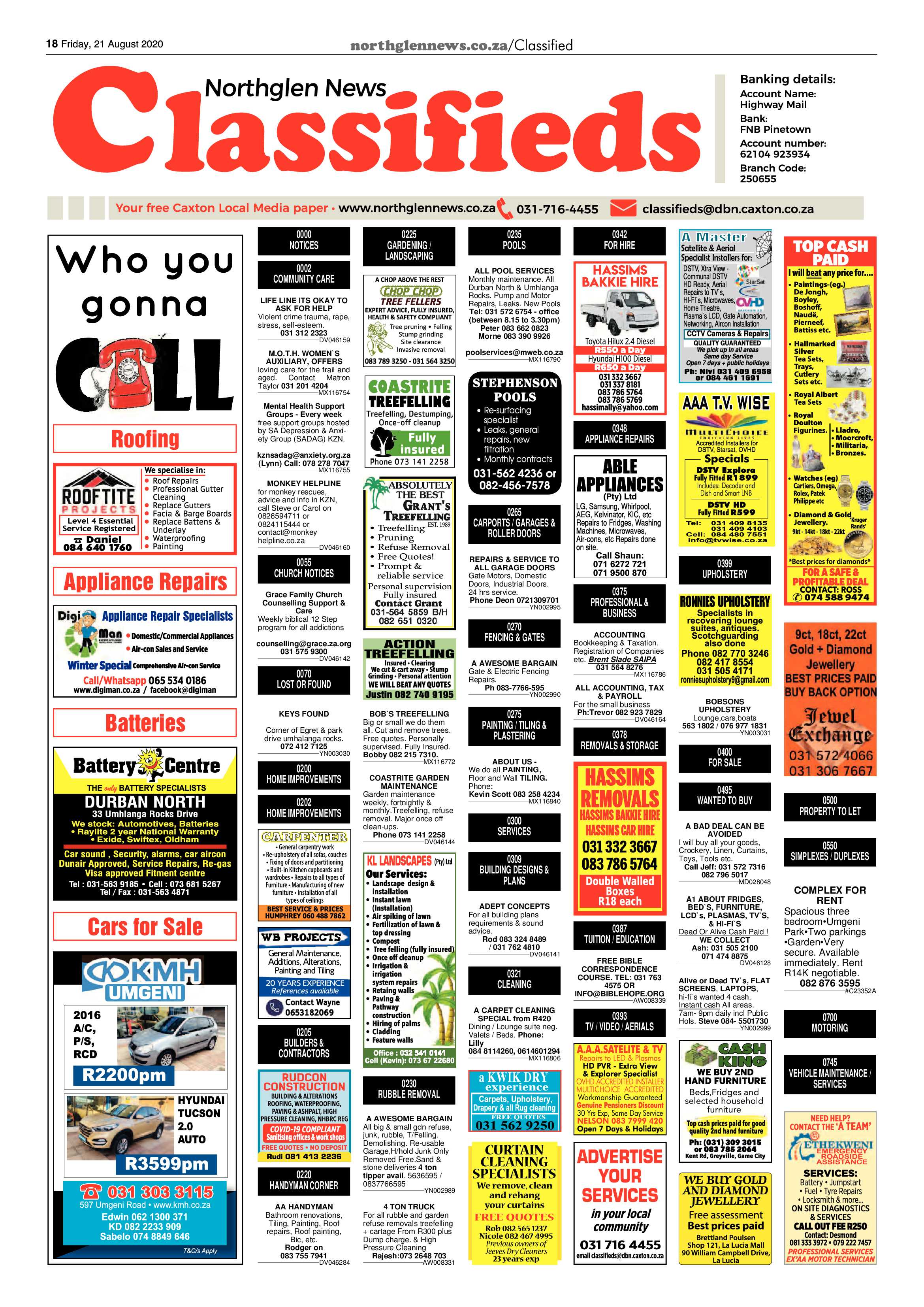 Northglen News 21 August 2020 page 18