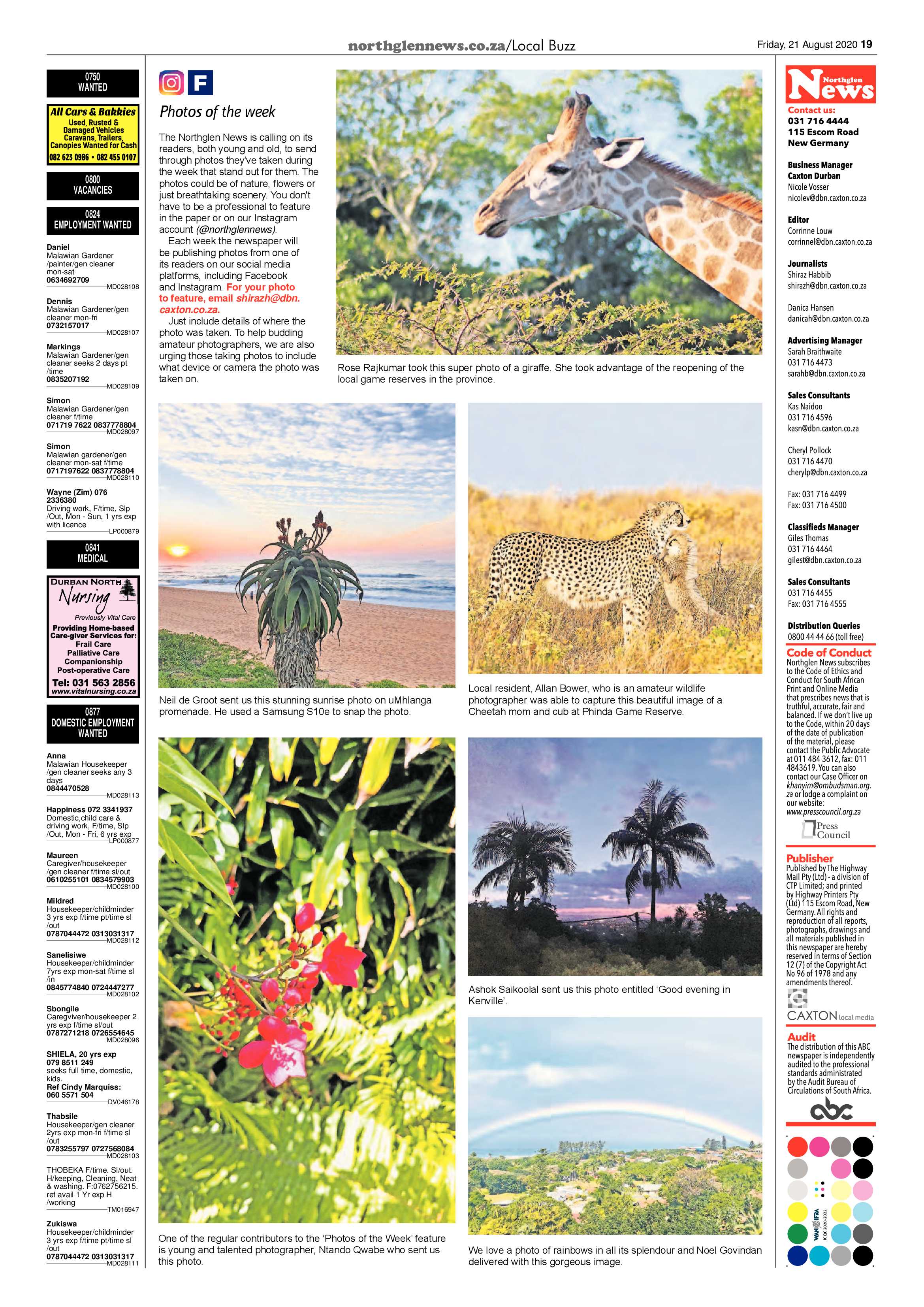 Northglen News 21 August 2020 page 19
