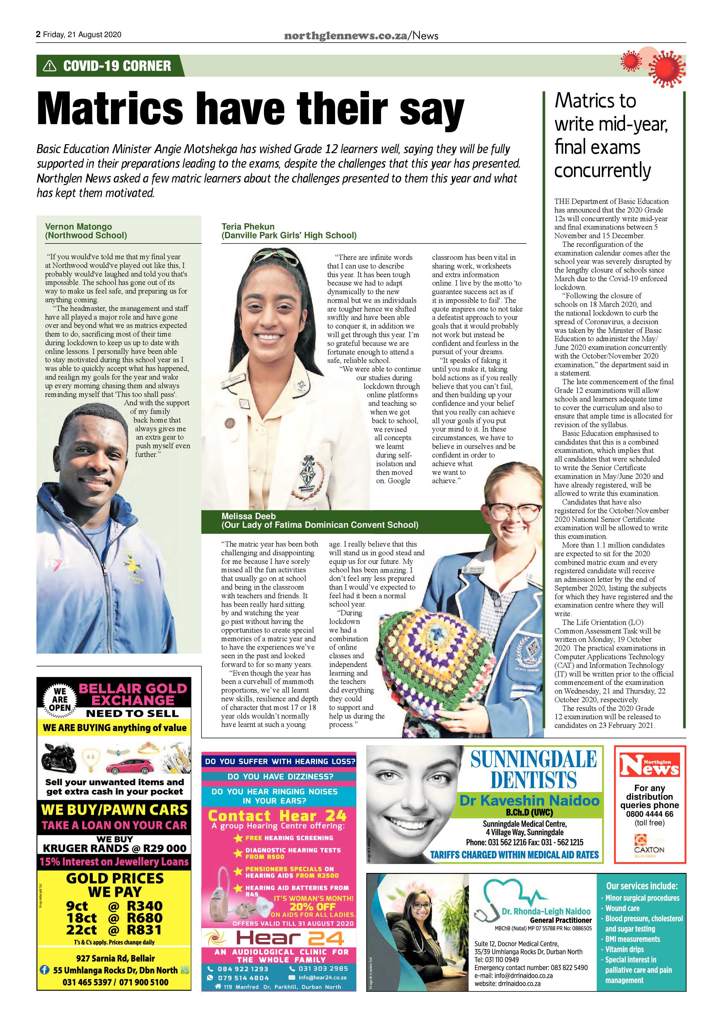 Northglen News 21 August 2020 page 2