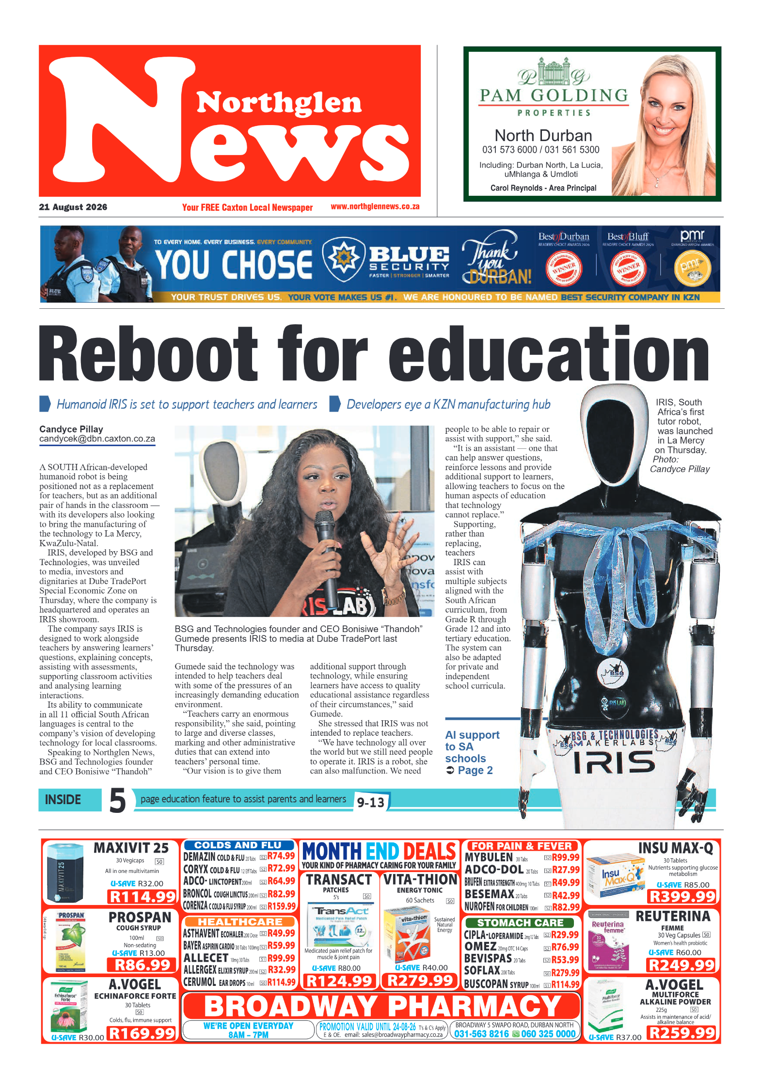 Northglen News 21 August 2026 page 1