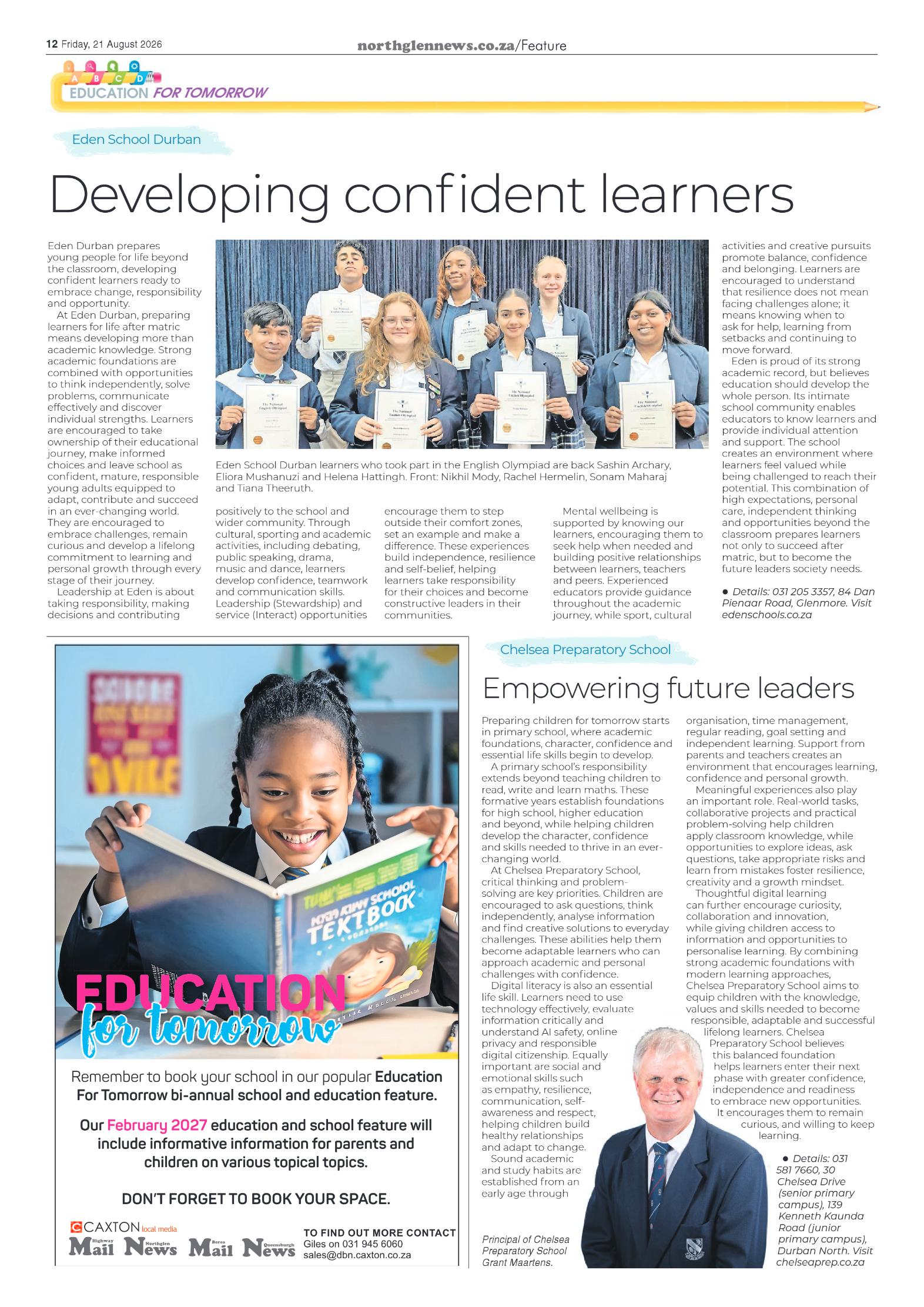 Northglen News 21 August 2026 page 12