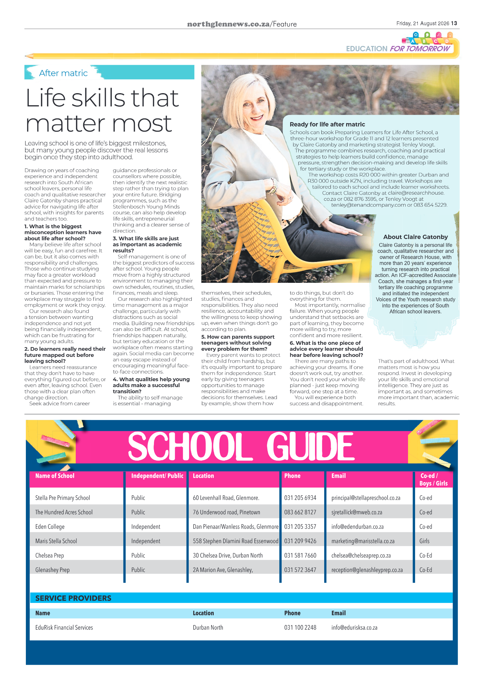 Northglen News 21 August 2026 page 13
