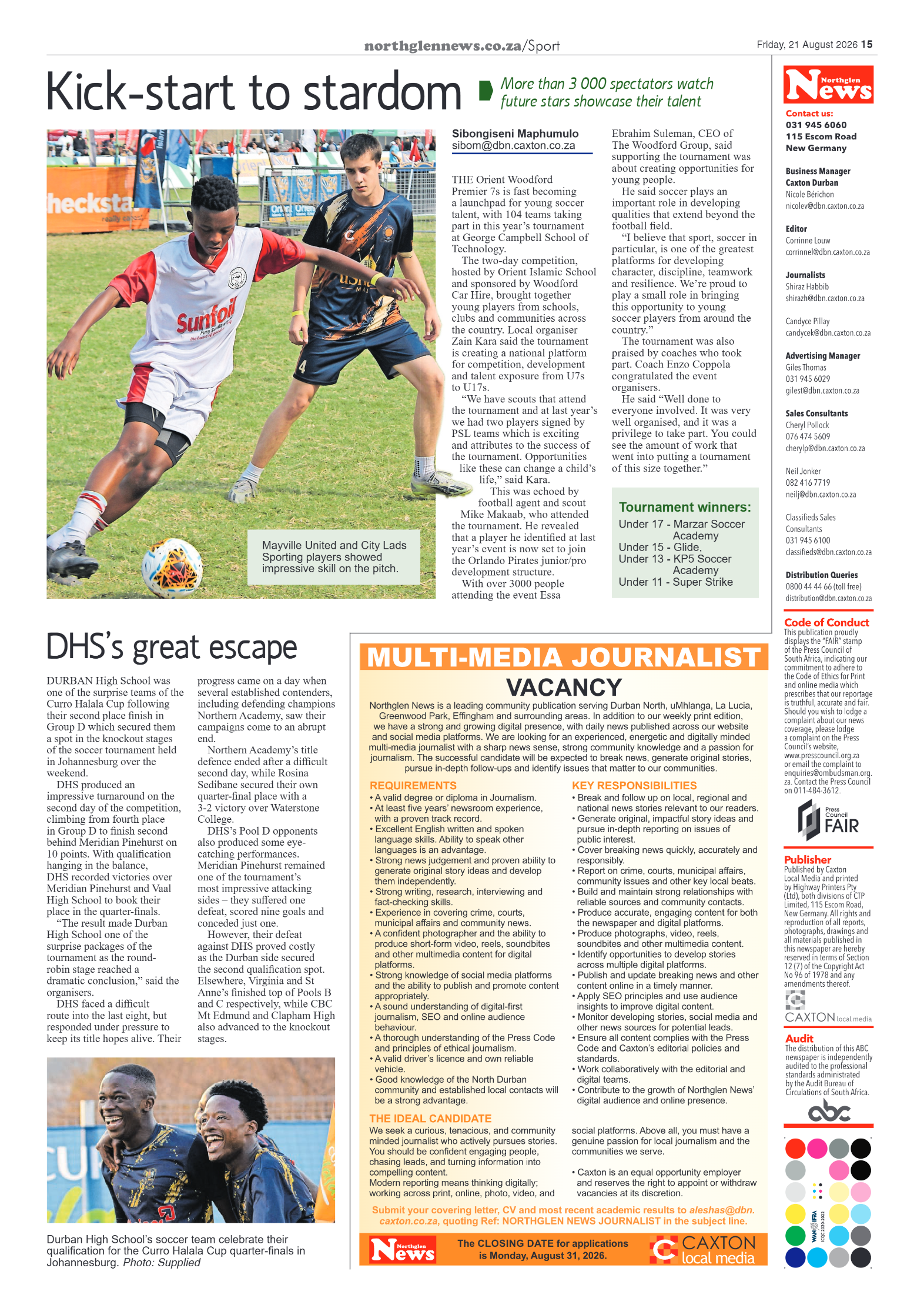 Northglen News 21 August 2026 page 15