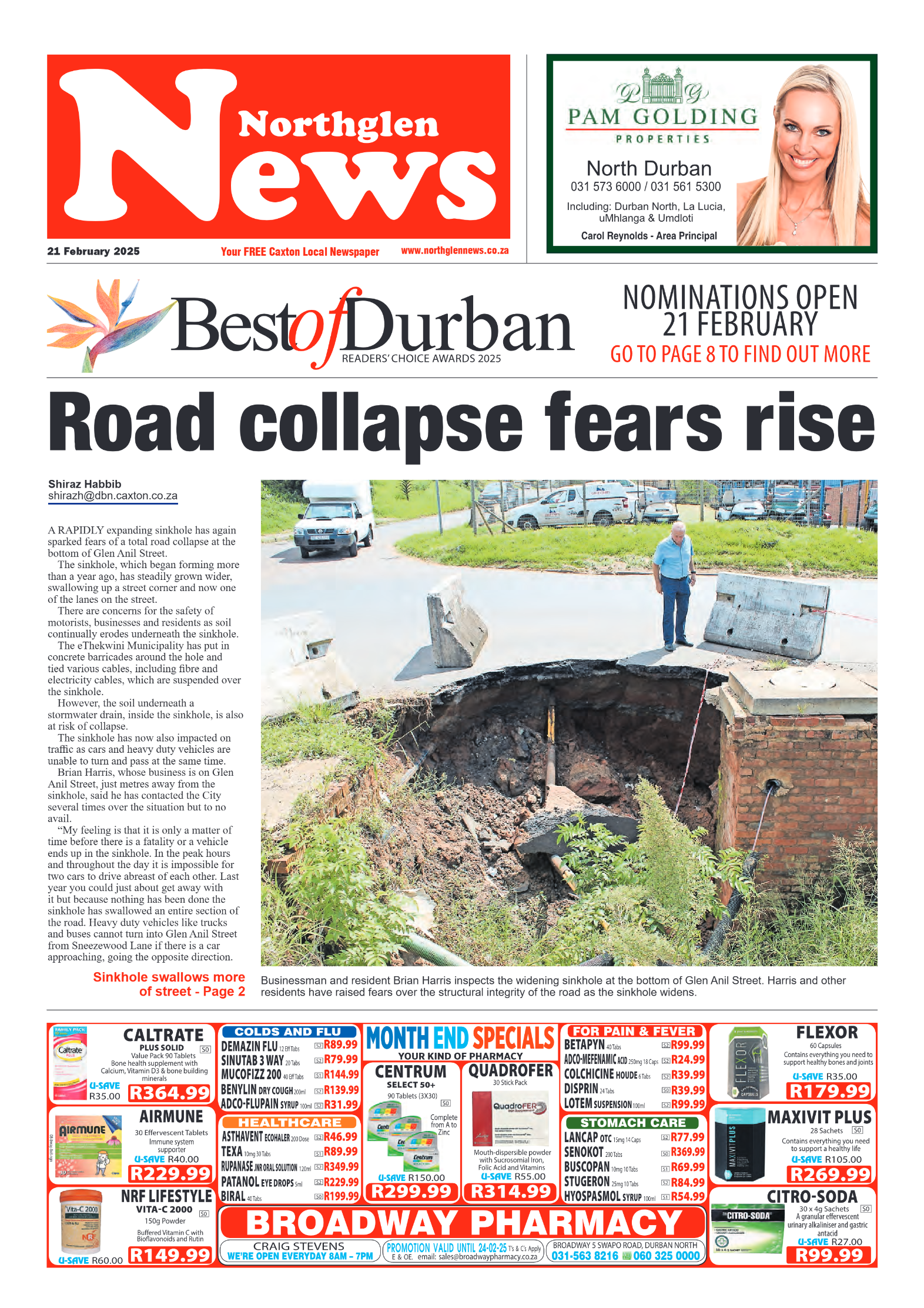 Northglen News 21 February 2025 page 1