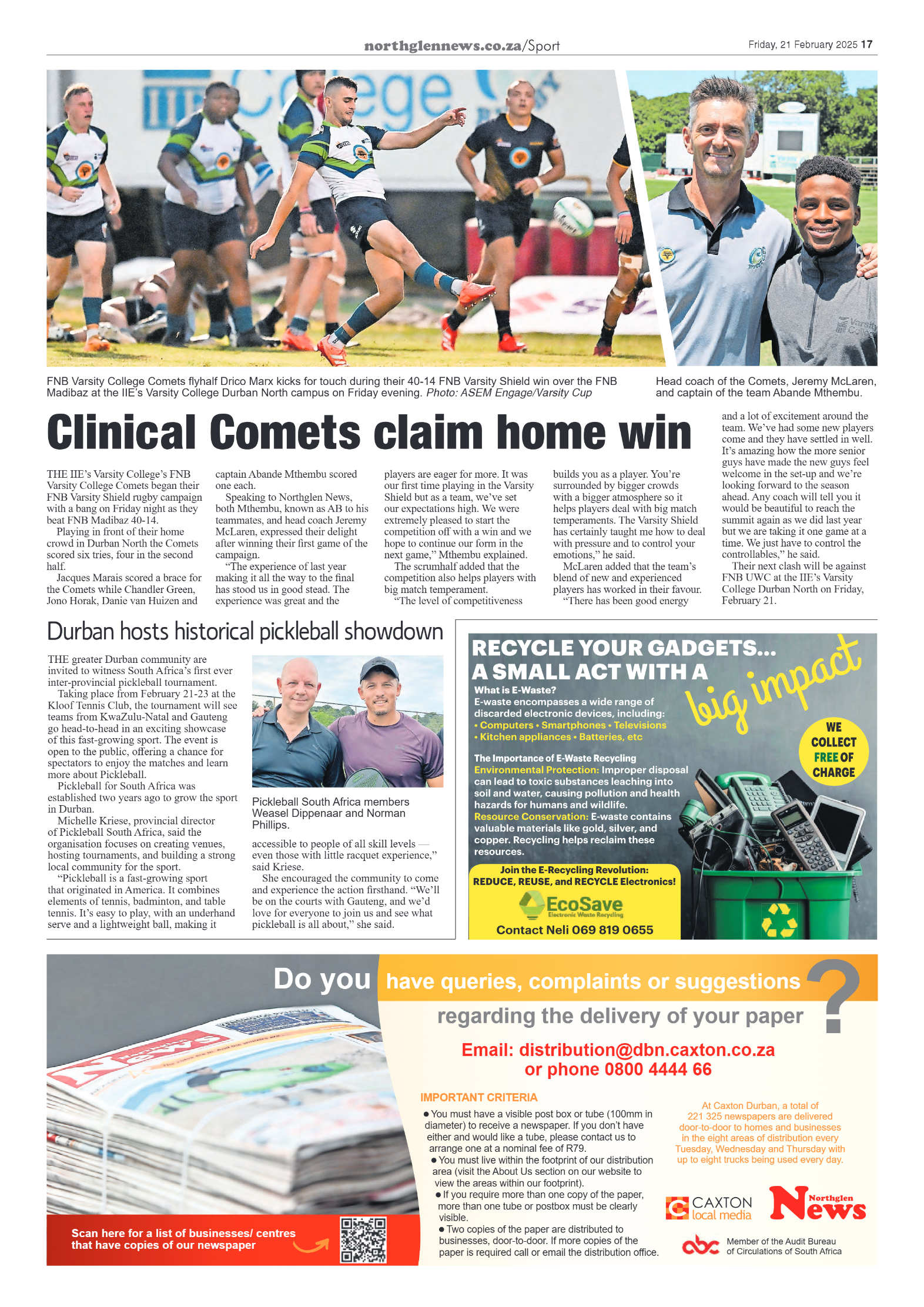 Northglen News 21 February 2025 page 17