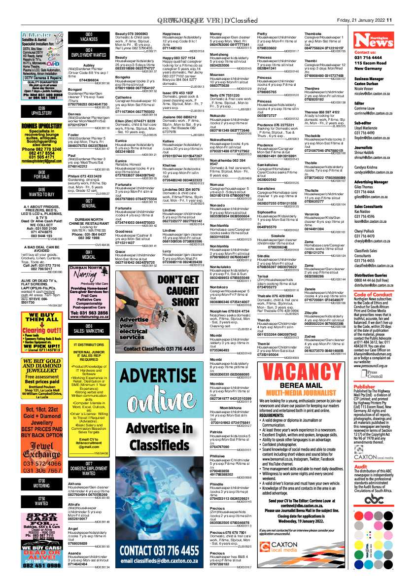 Northglen News 21 January 2022 page 11