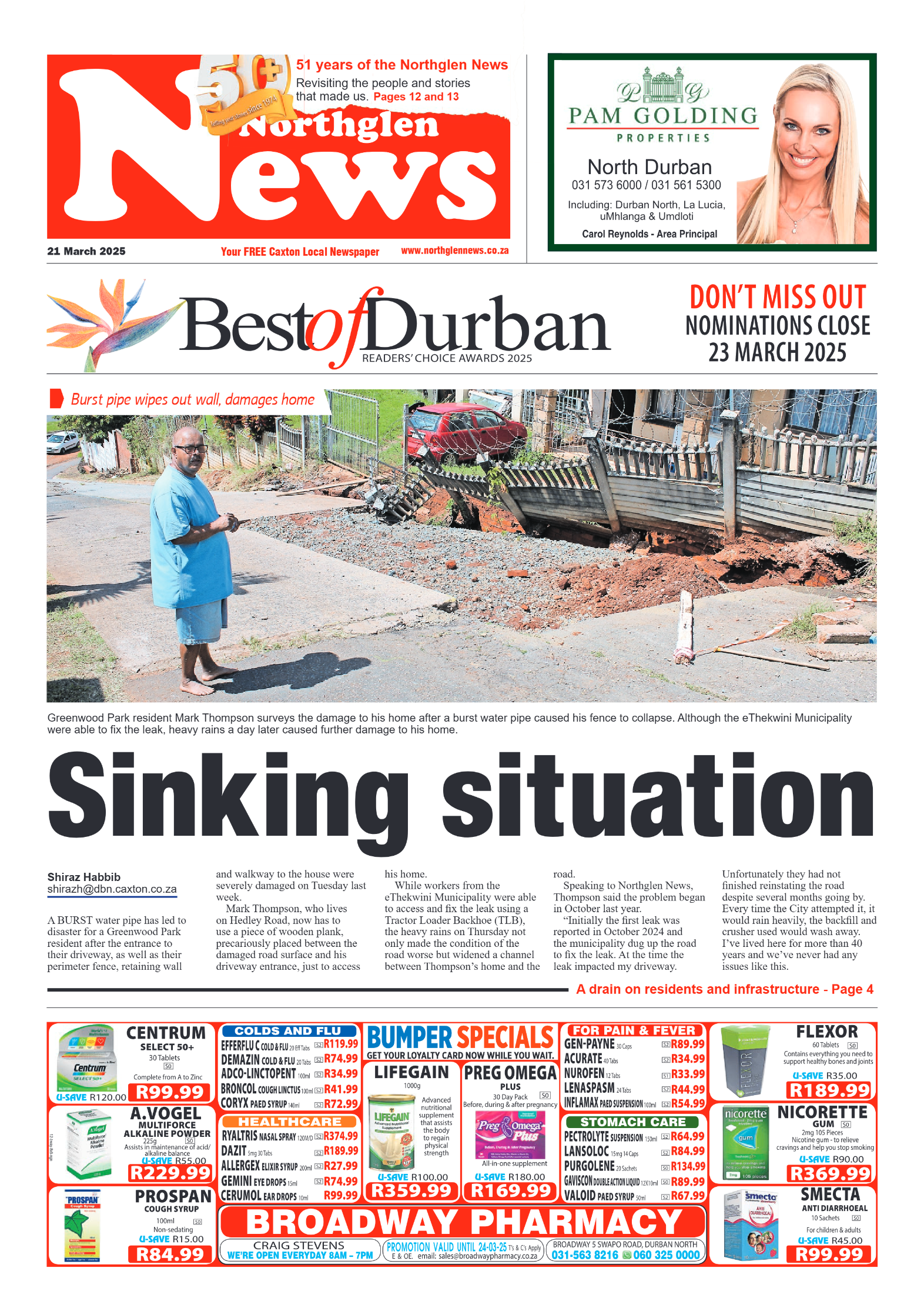 Northglen News 21 March 2025 page 1