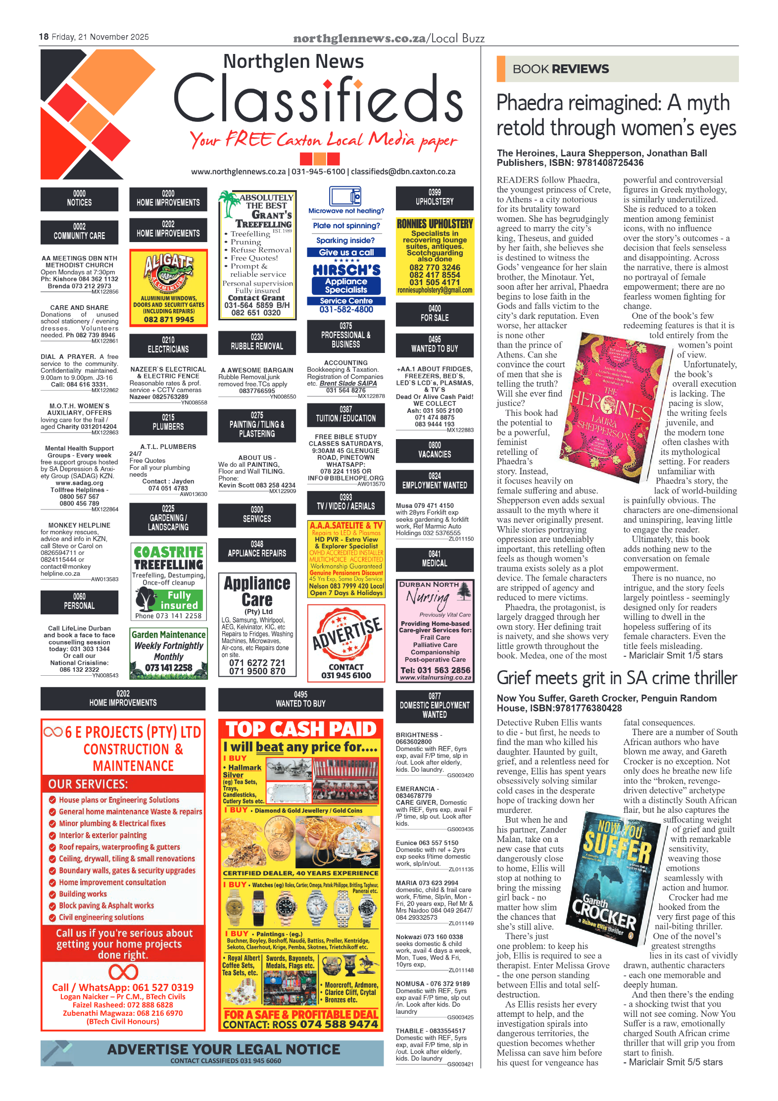Northglen News 21 November 2025 page 18