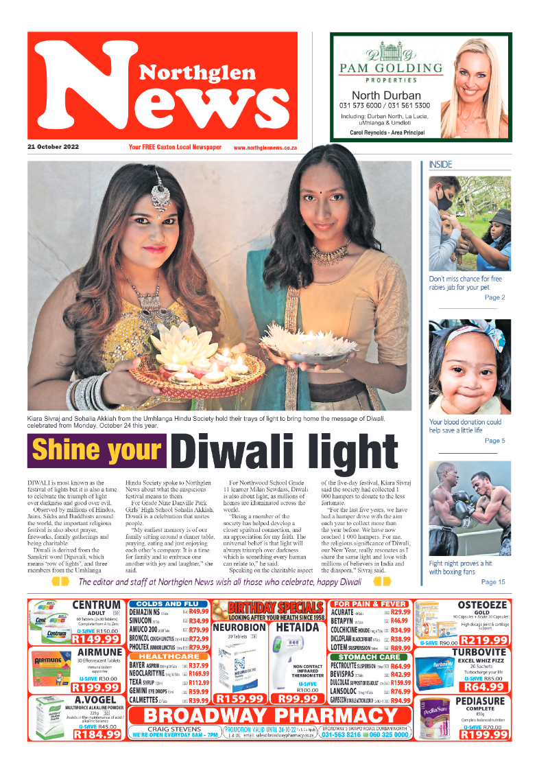 Northglen News 21 October 2022 page 1