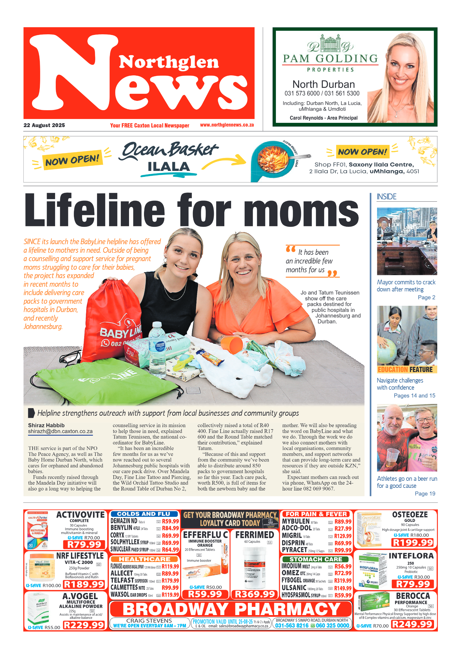 Northglen News 22 August 2025 page 1