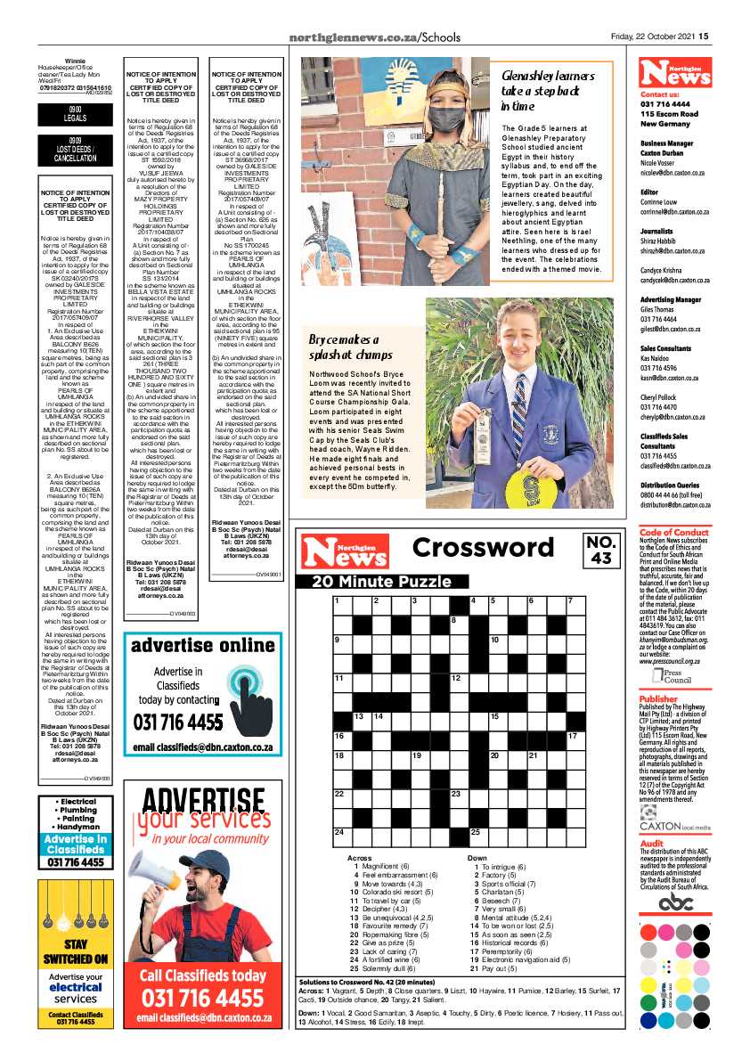 Northglen News 22 October 2021 page 15