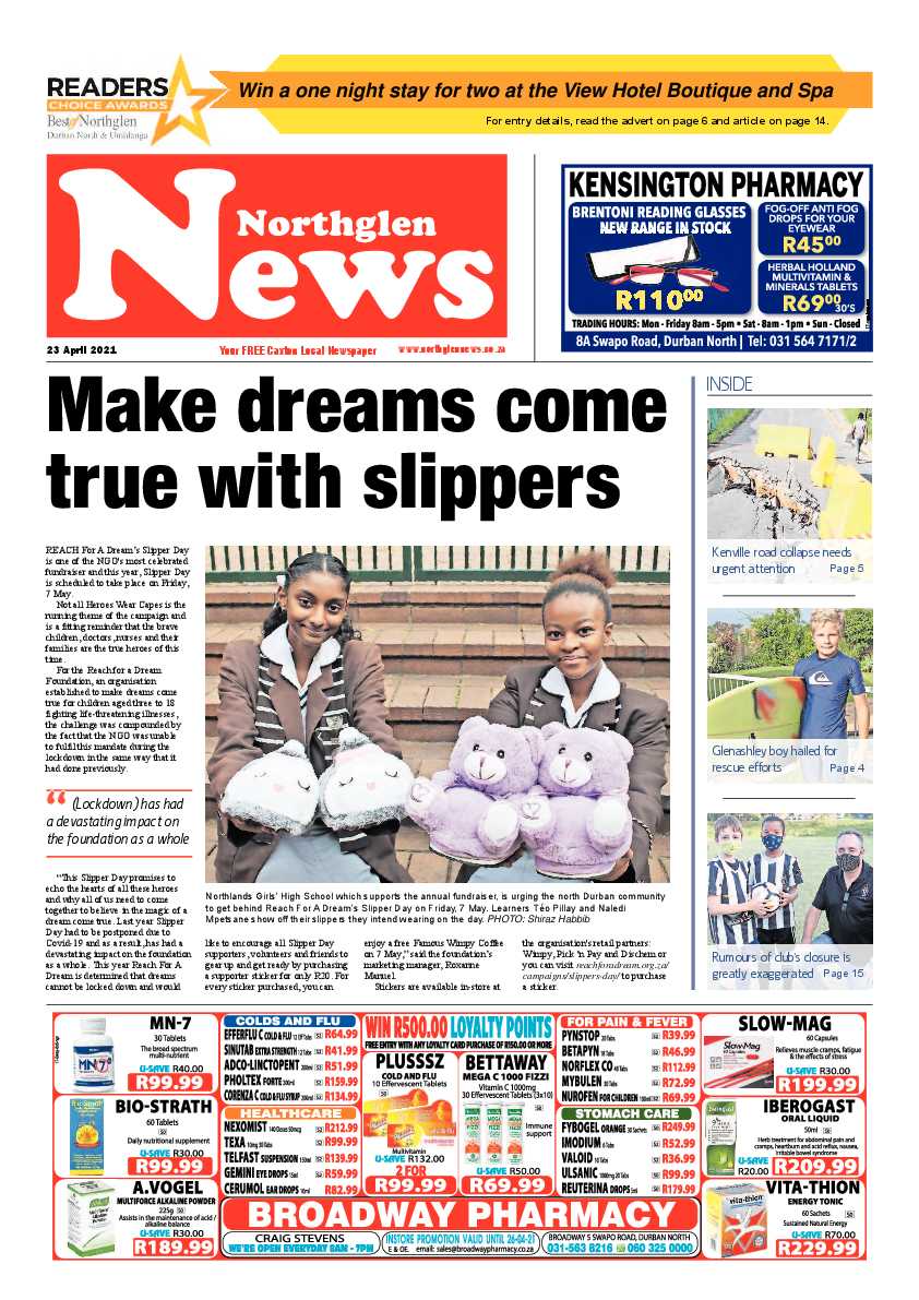 Northglen News 23 April 2021 page 1