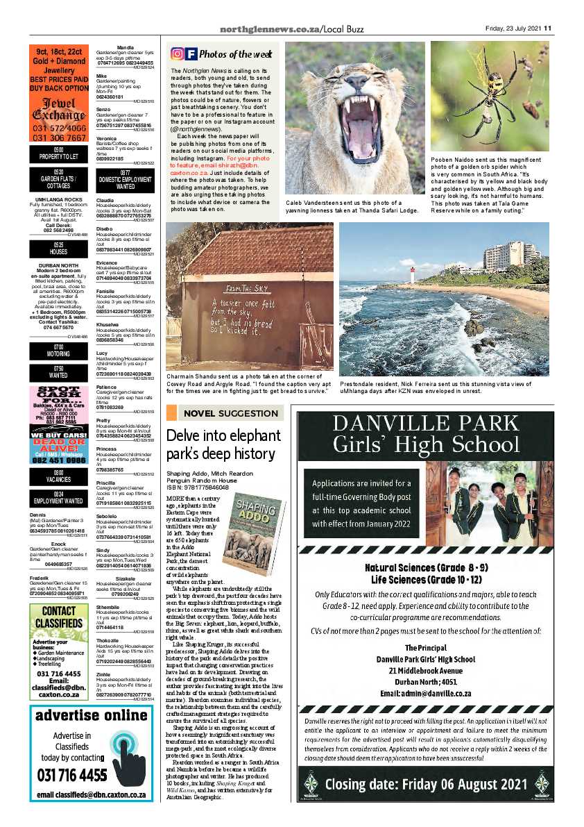 Northglen News 23 July 2021 page 11