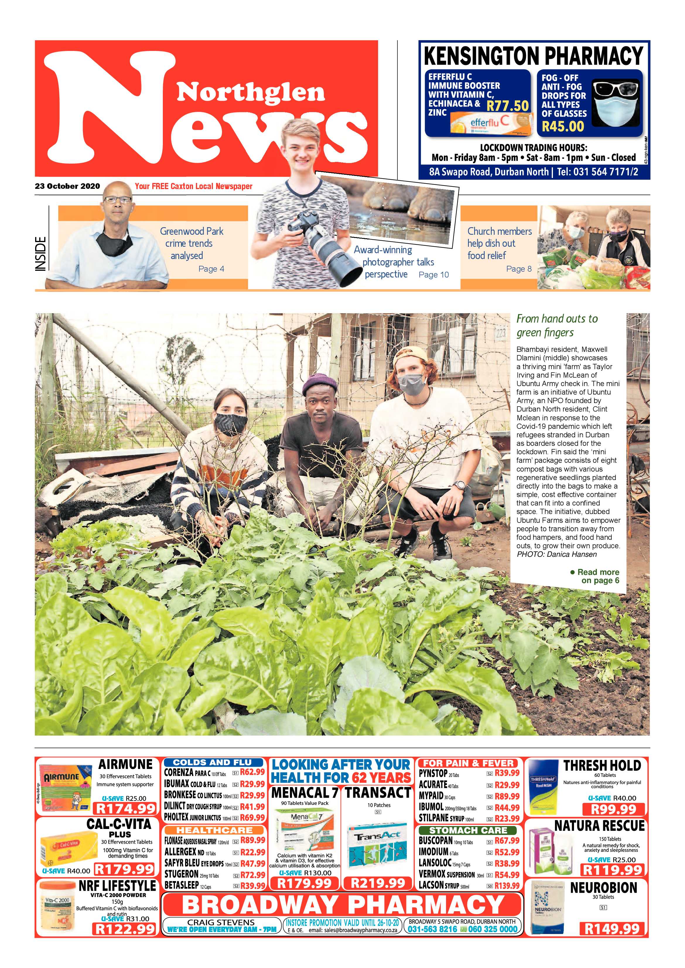 Northglen News 23 October 2020 page 1