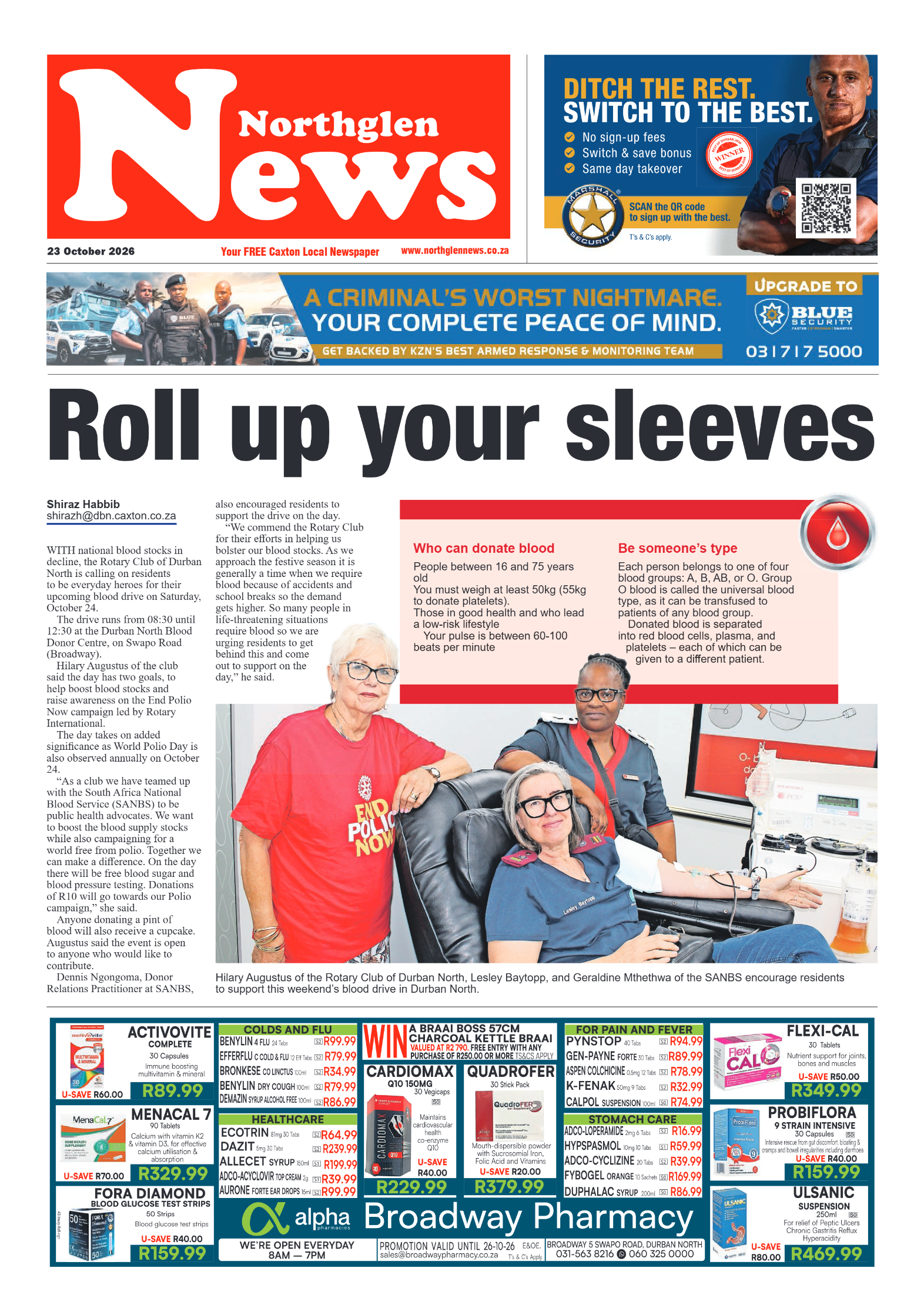 Northglen News 23 October 2026 page 1