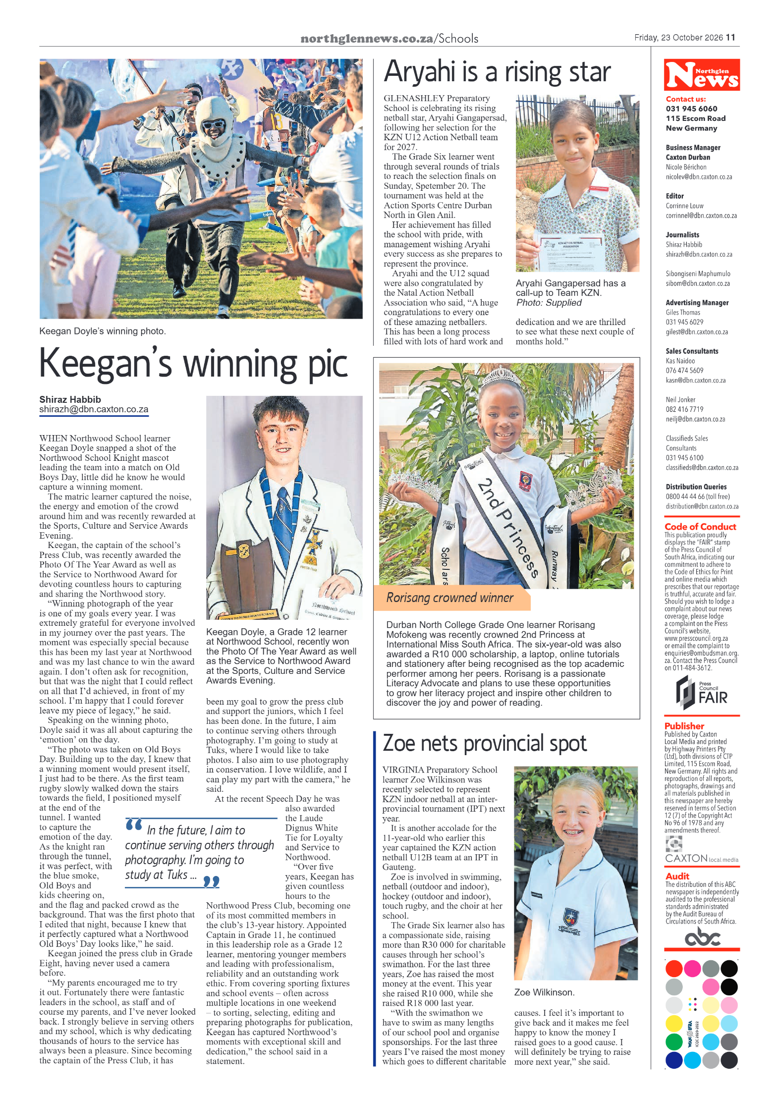 Northglen News 23 October 2026 page 11