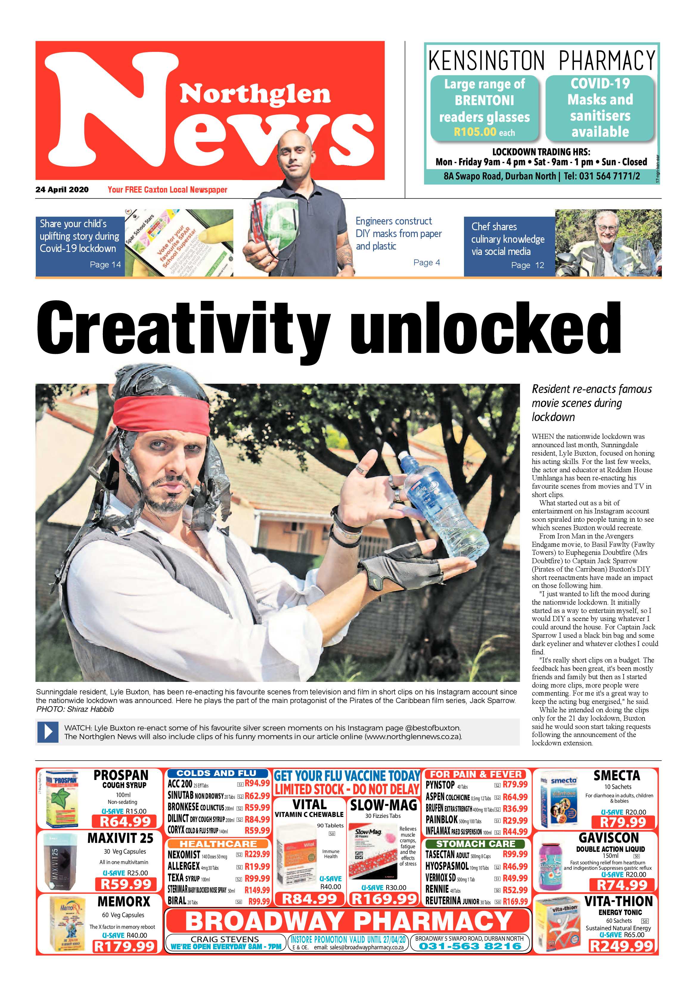 Northglen News 24 April 2020 page 1