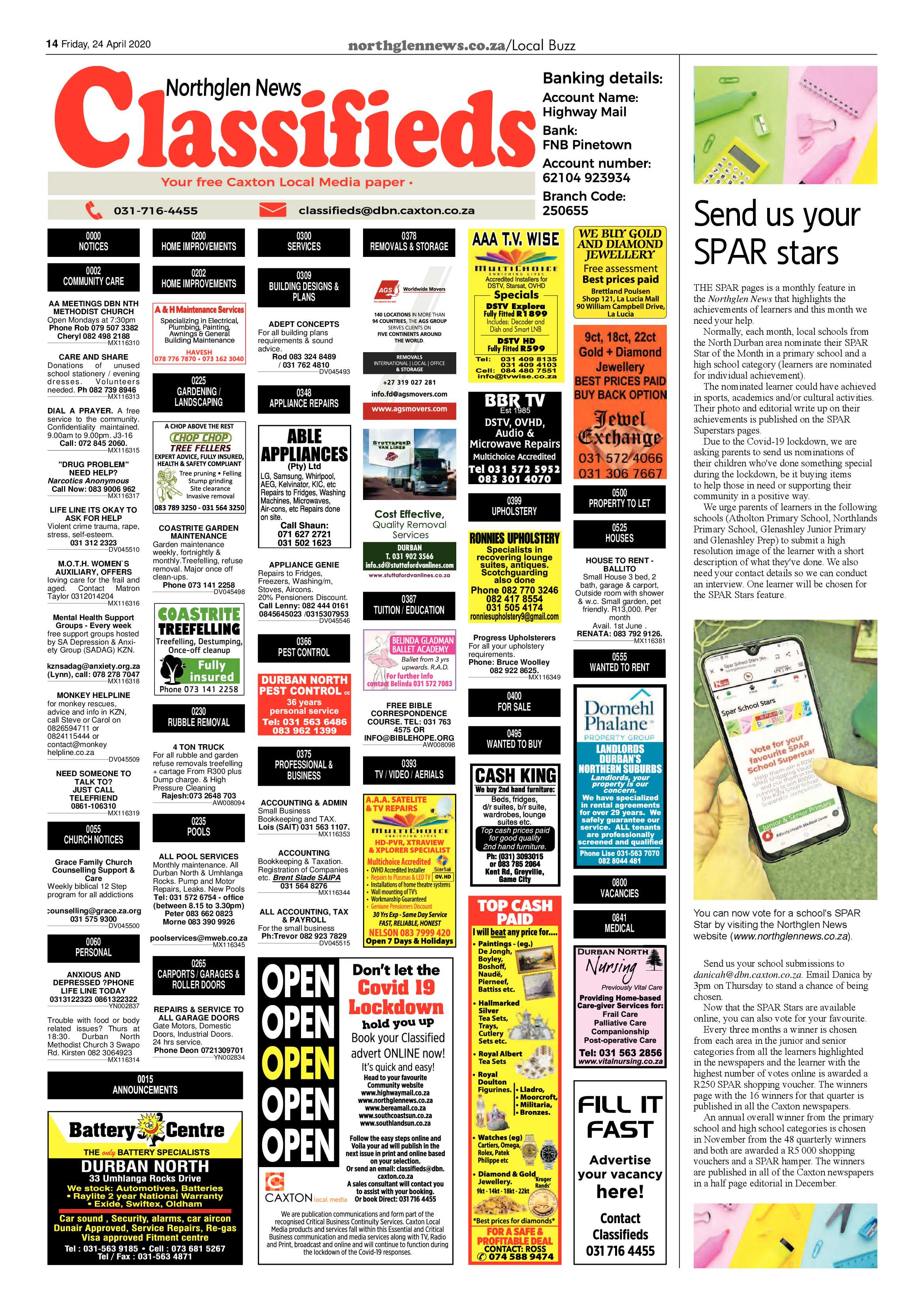 Northglen News 24 April 2020 page 14