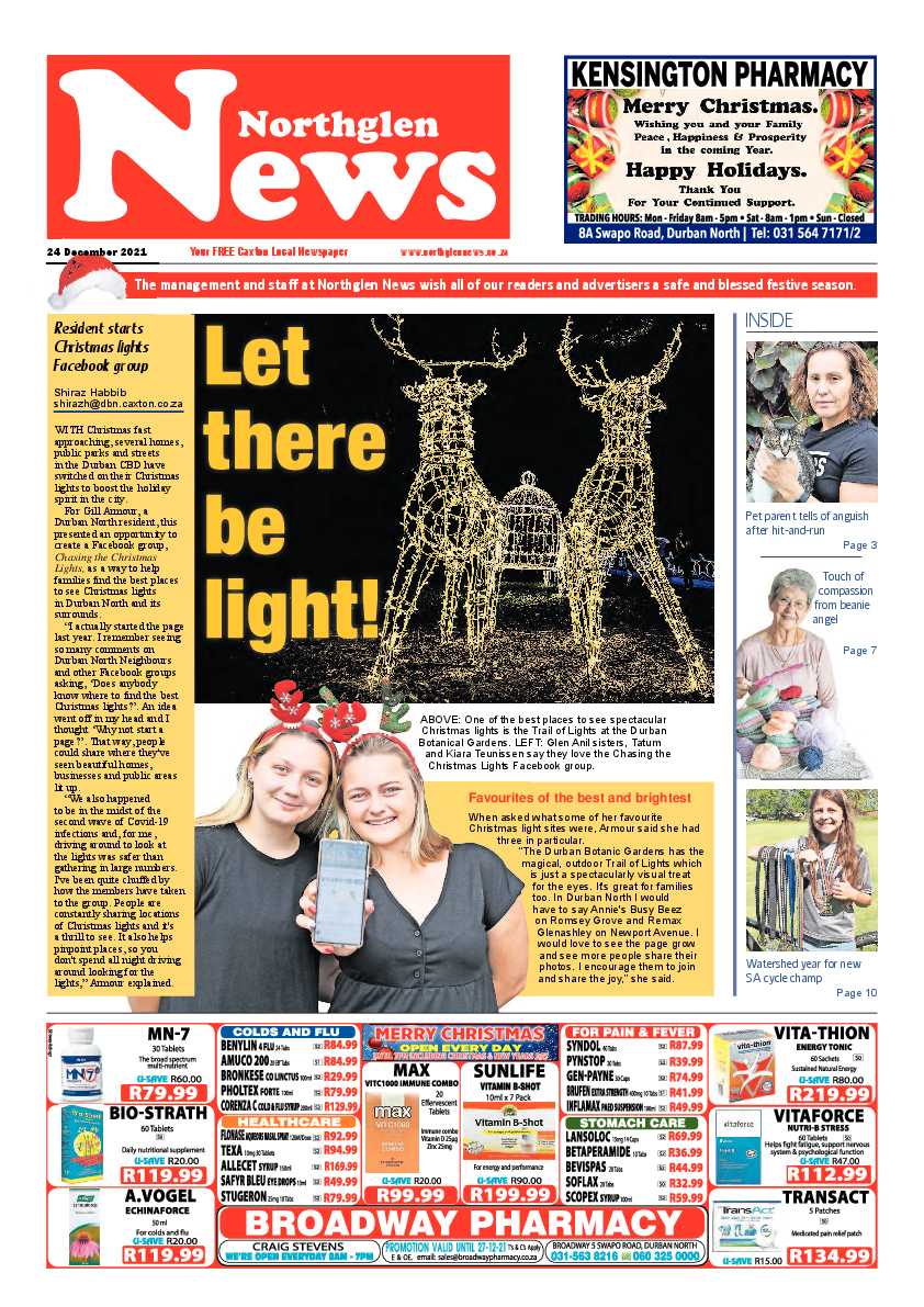Northglen News 24 December 2021 page 1