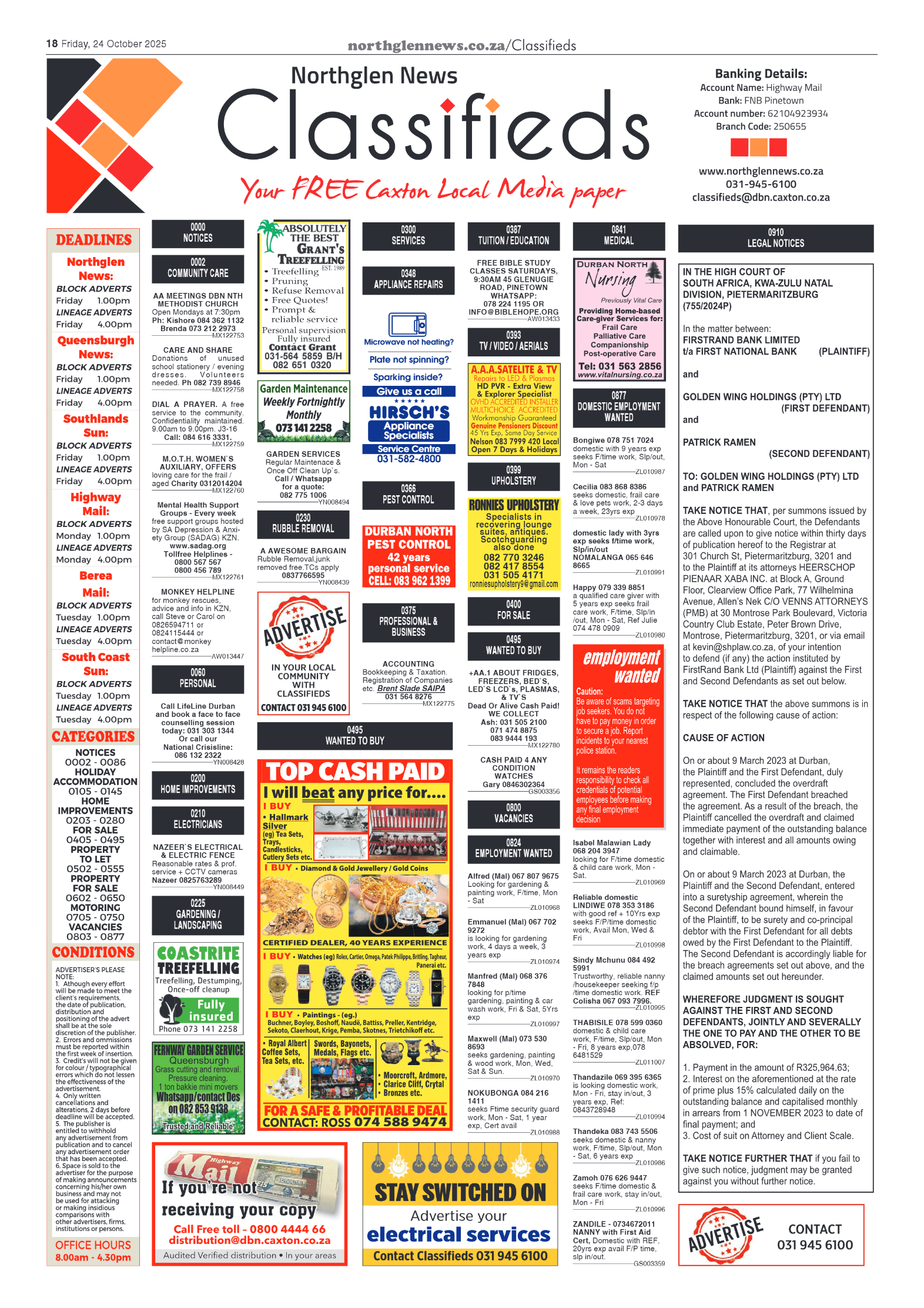 Northglen News 24 October 2025 page 18