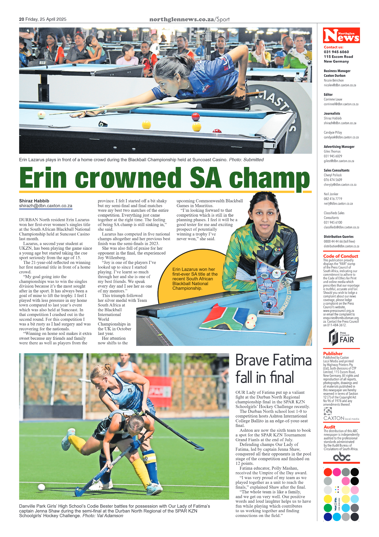 Northglen News 25 April 2025 page 20
