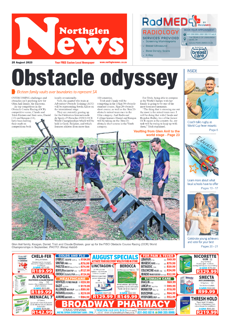 Northglen News 25 August 2023 page 1