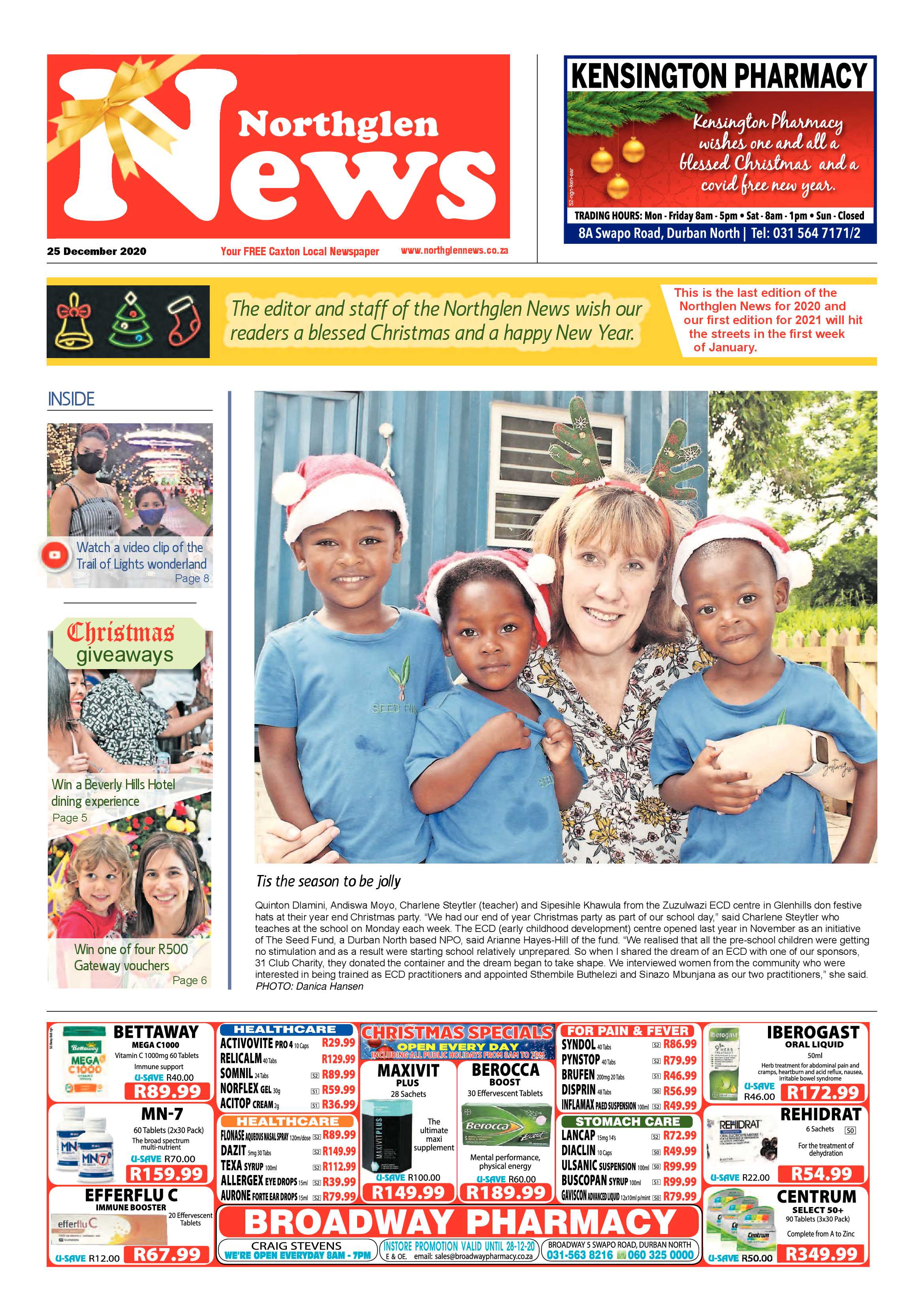 Northglen News 25 December 2020 page 1