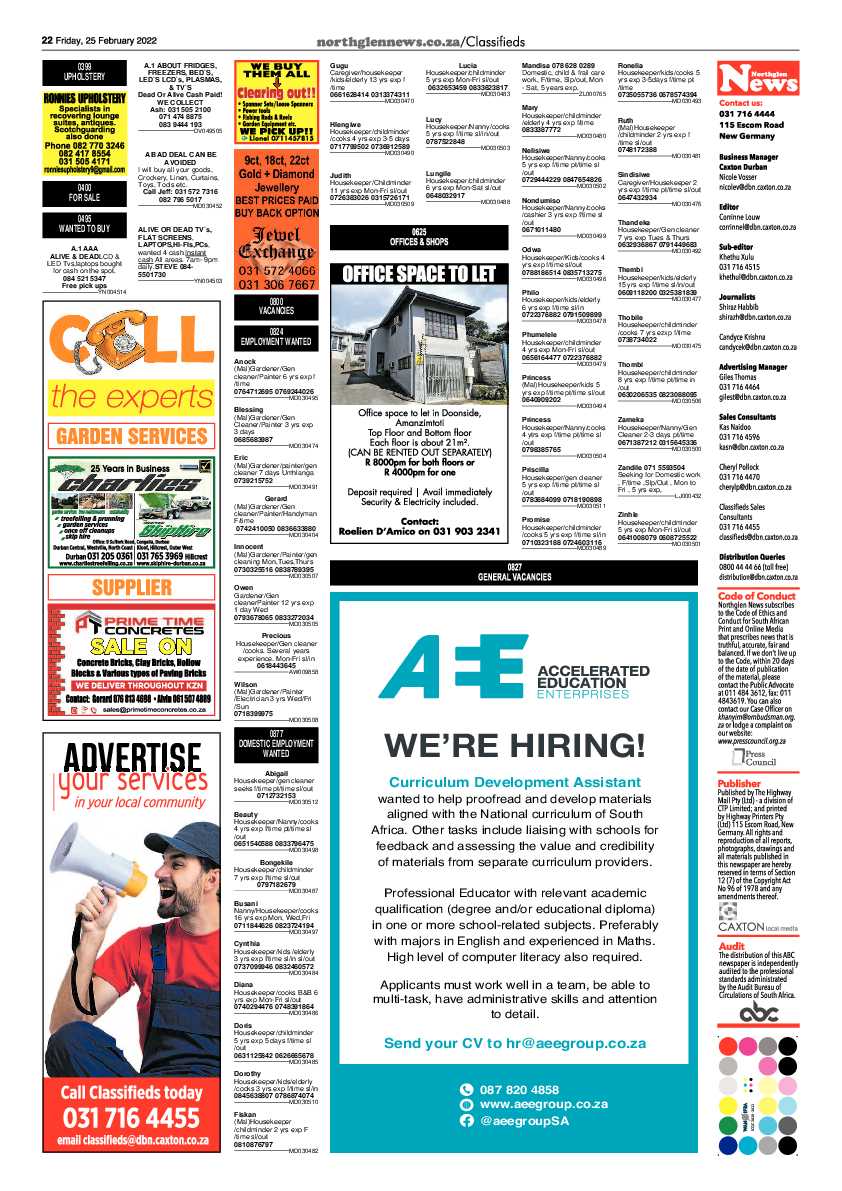 Northglen News 25 February 2022 page 22