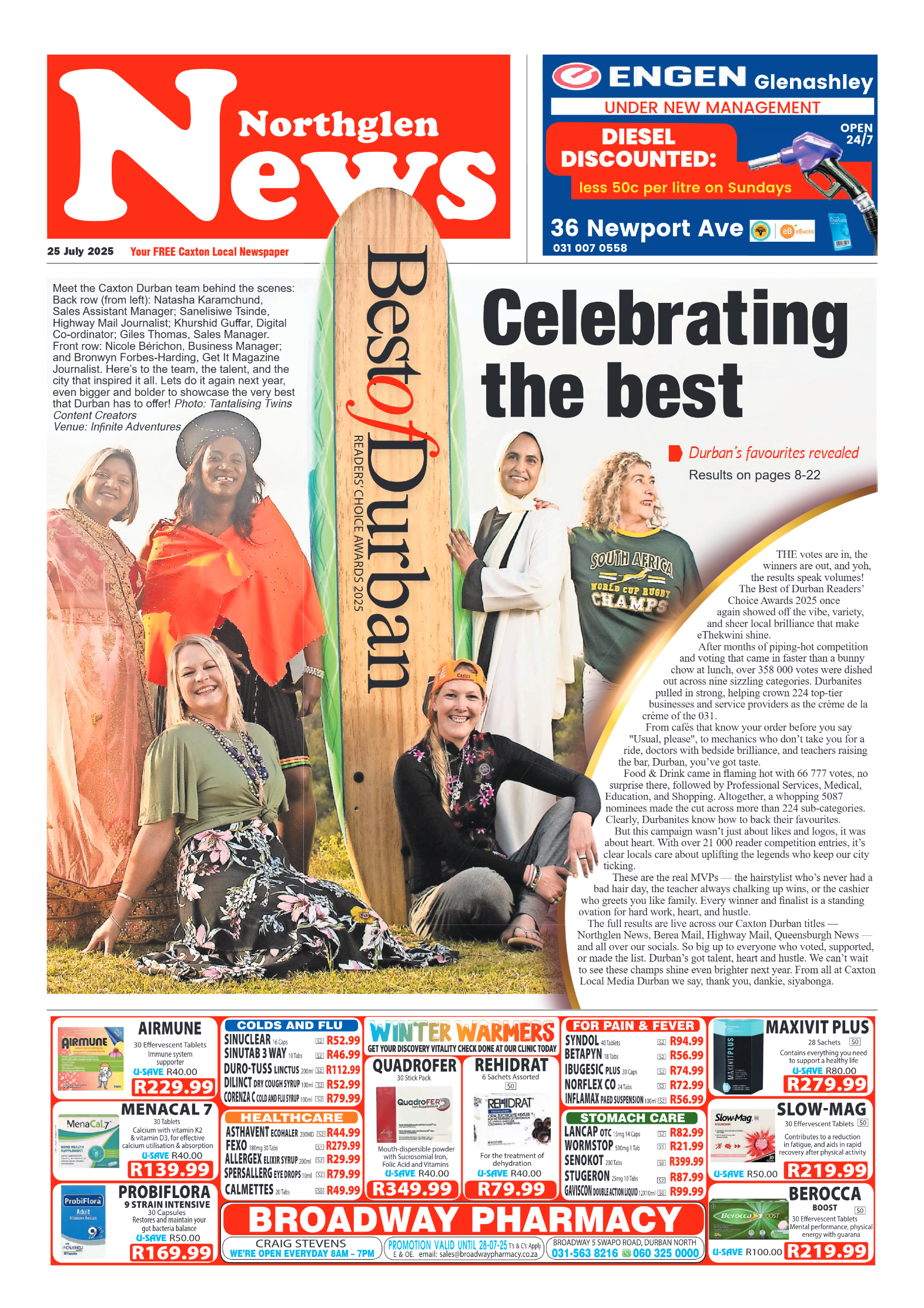 Northglen News 25 July 2025 page 1