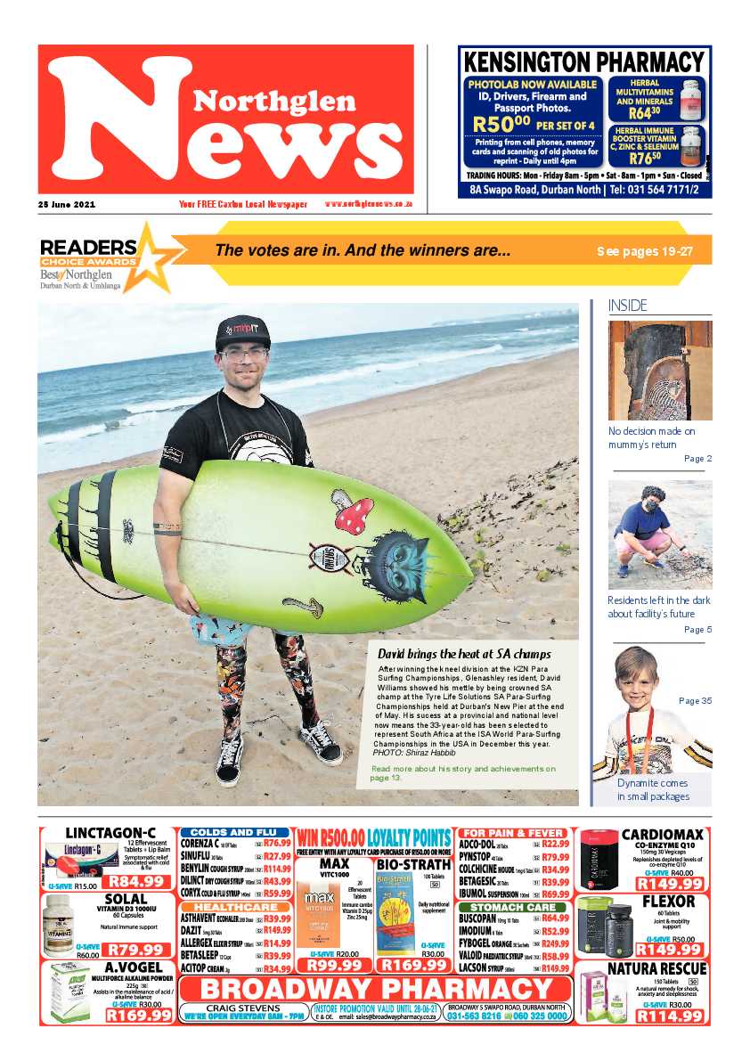 Northglen News 25 June 2021 page 1