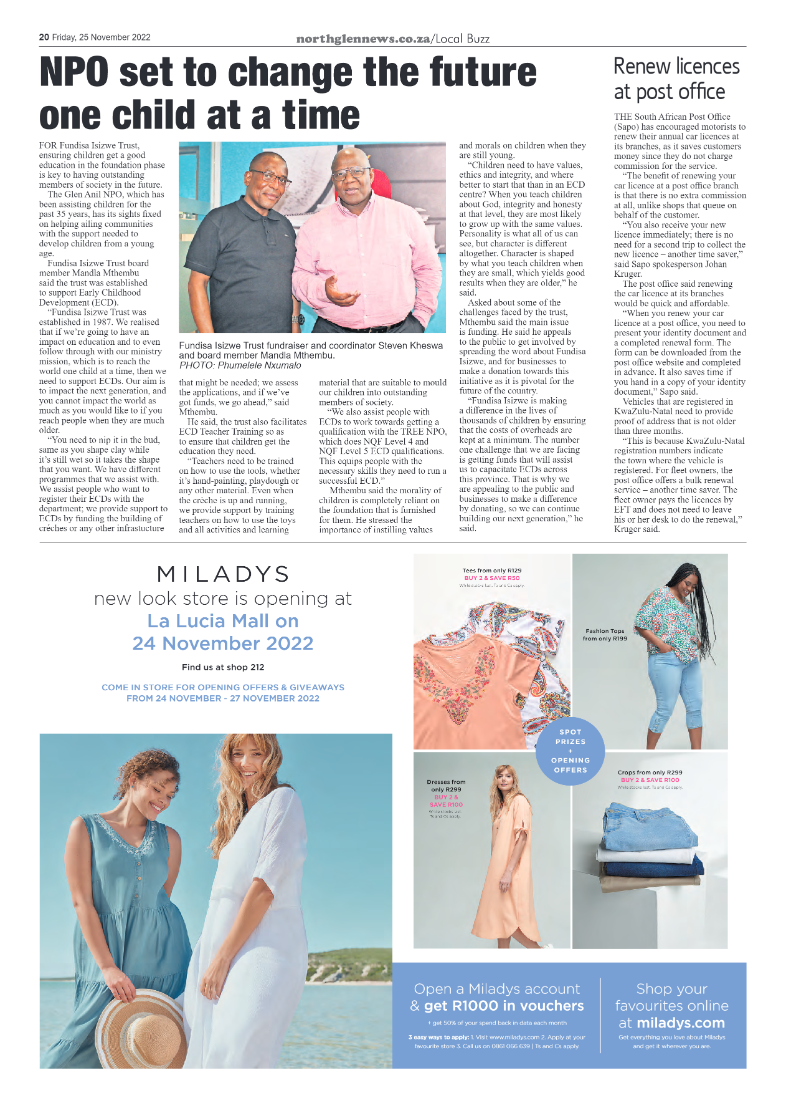 Northglen News 25 November 2022 page 20